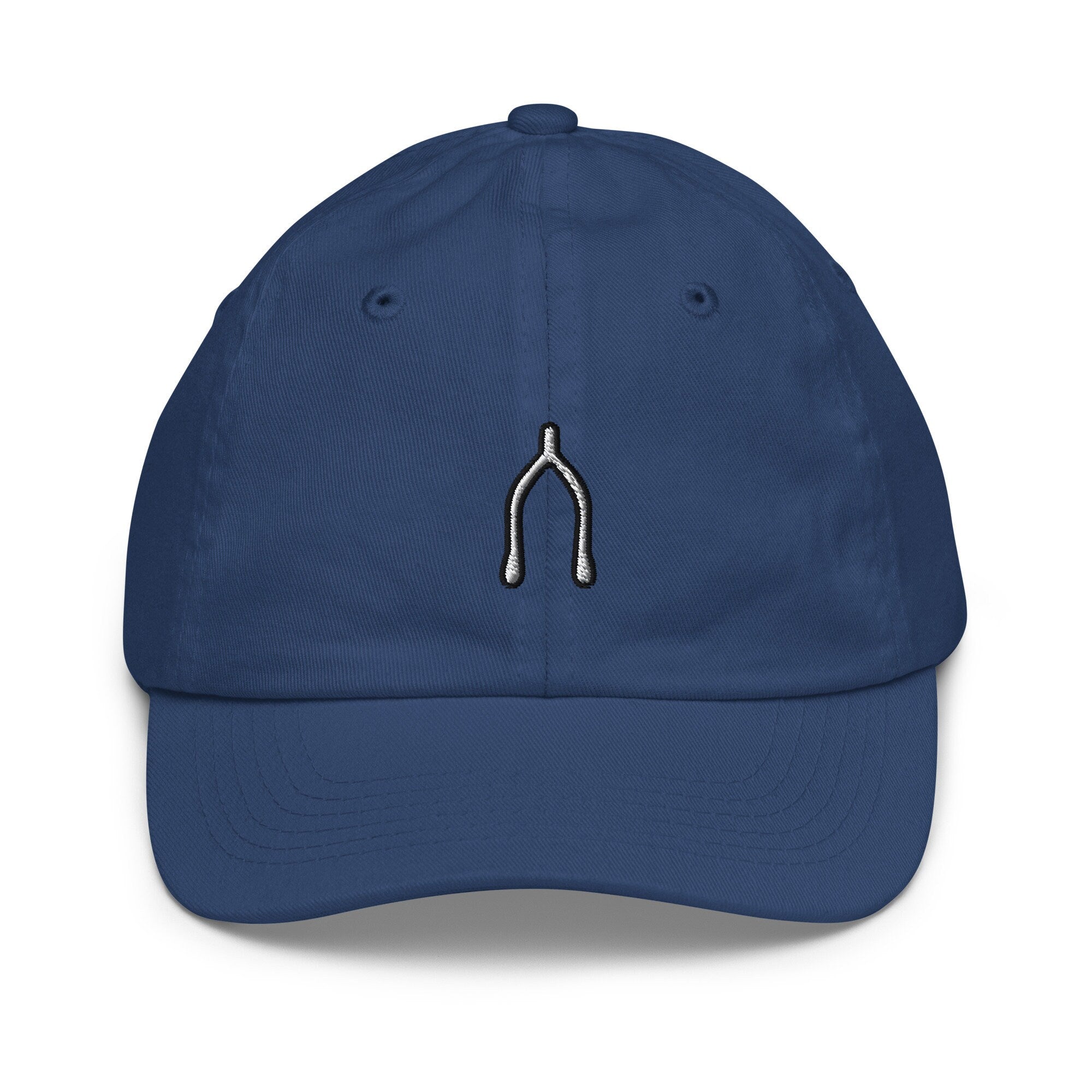 Wishbone Youth Baseball Cap, Handmade Kids Hat, Embroidered Childrens Hat Gift - Multiple Colors