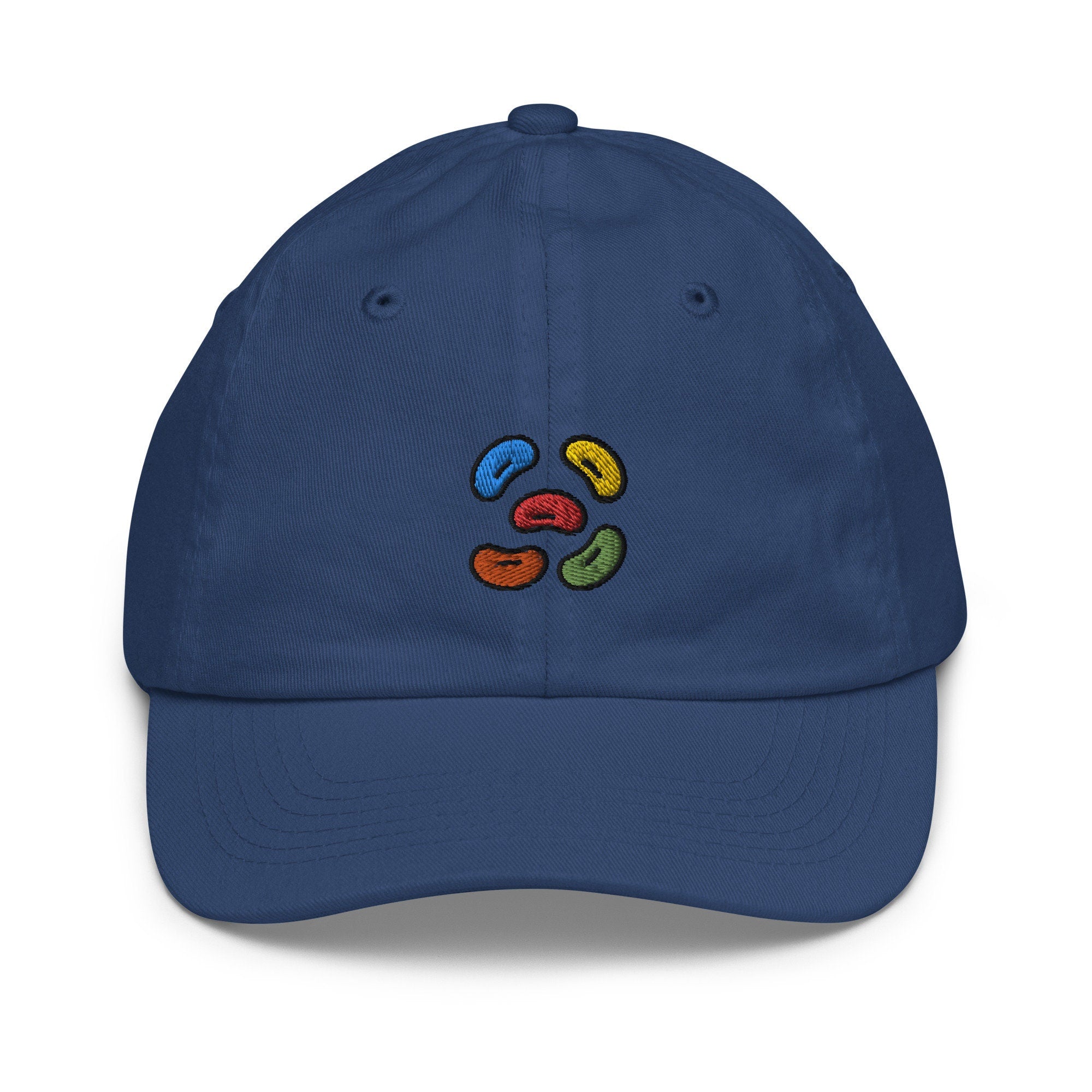 Jelly Beans Youth Baseball Cap, Handmade Kids Hat, Embroidered Childrens Hat Gift - Multiple Colors