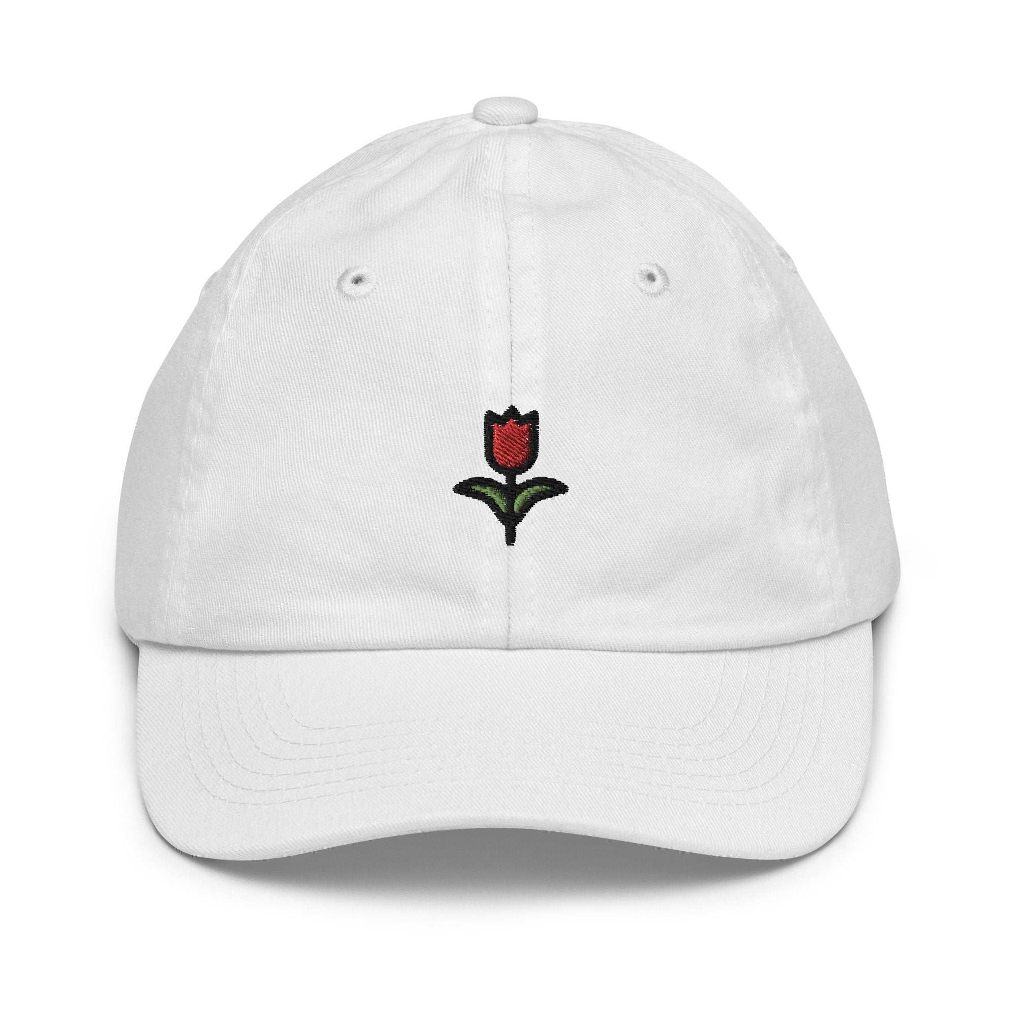 Tulip Youth Baseball Cap, Handmade Kids Hat, Embroidered Childrens Hat Gift - Multiple Colors