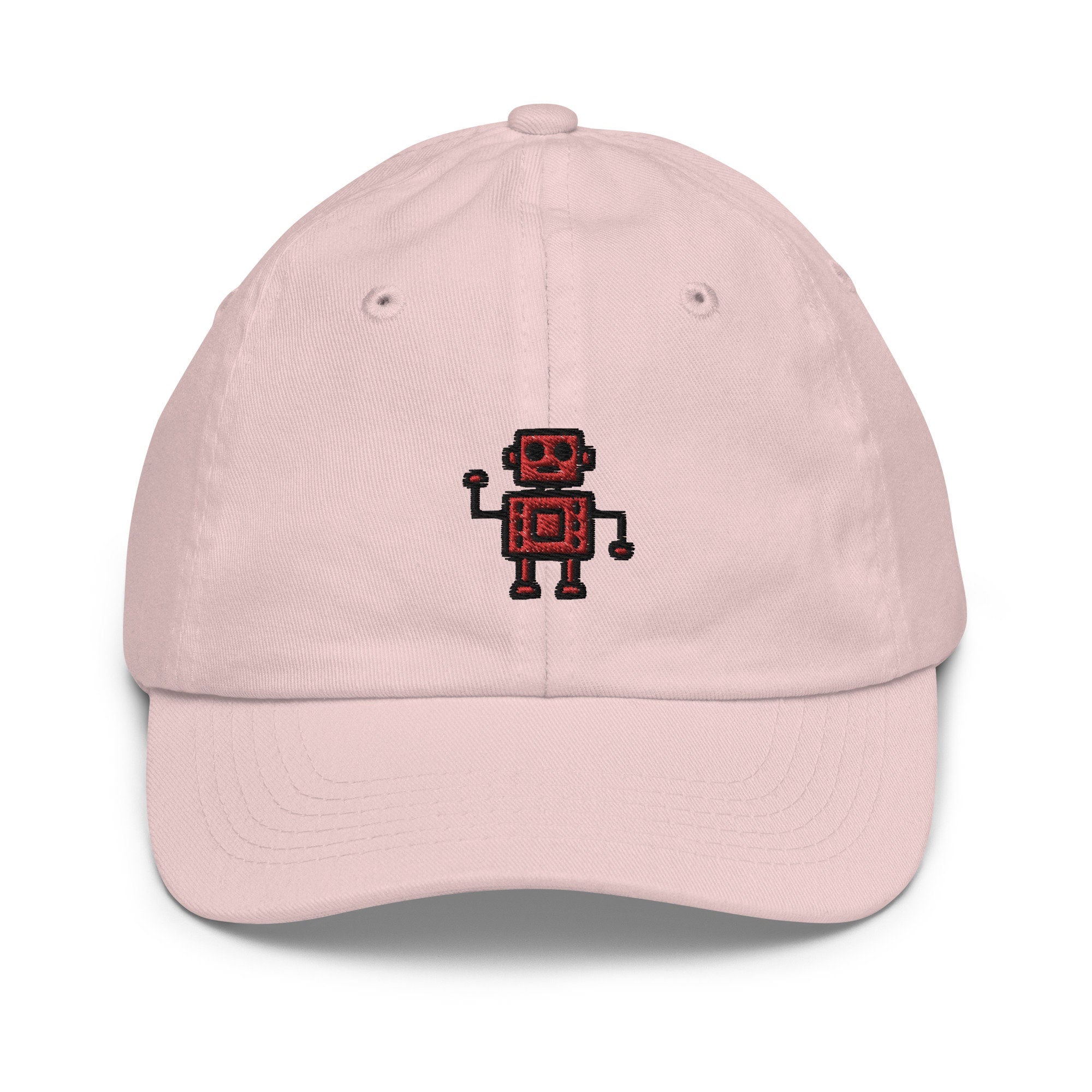 Robot Youth Baseball Cap, Handmade Kids Hat, Vintage Robot Embroidered Childrens Hat Gift - Multiple Colors