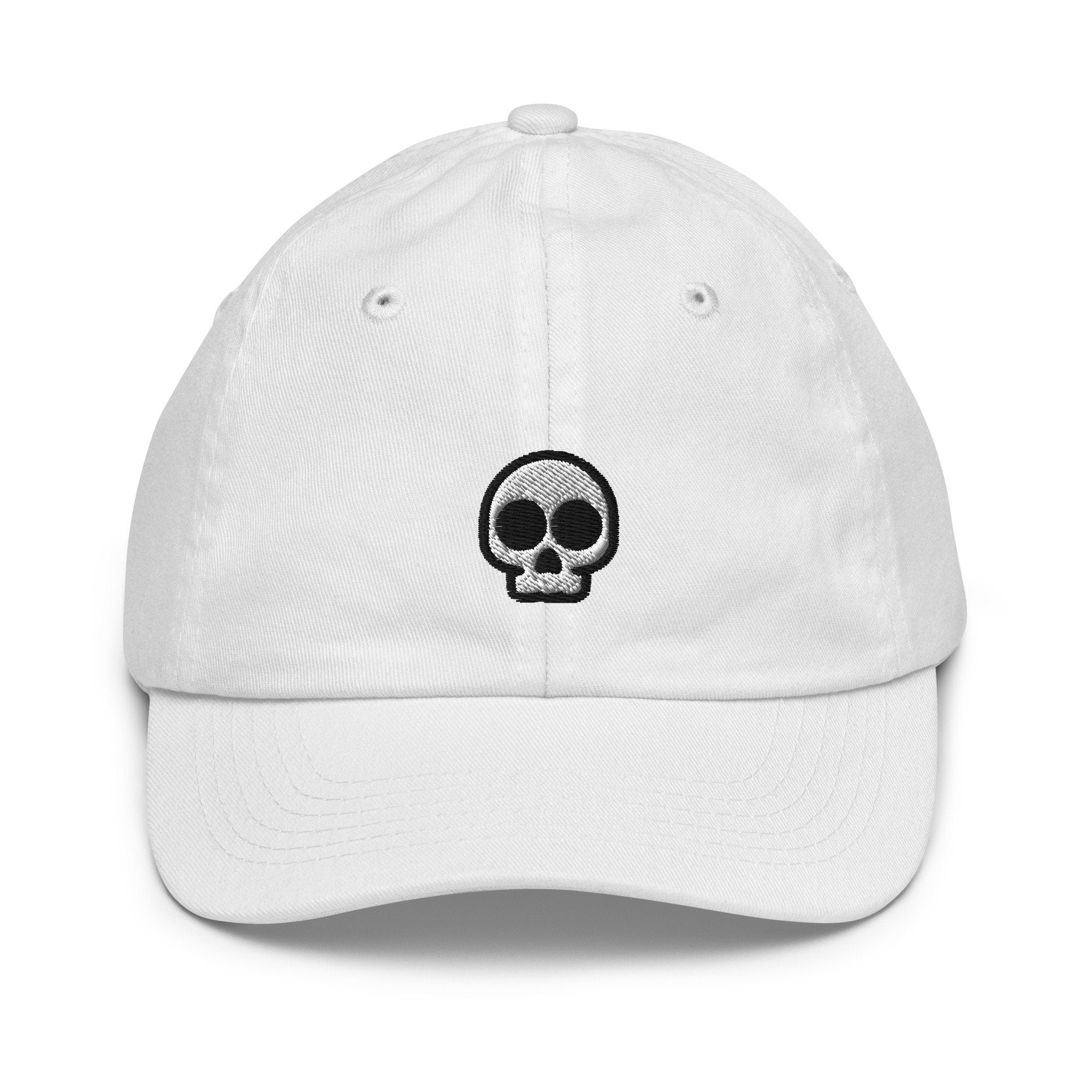 Skull Youth Baseball Cap, Handmade Kids Hat, Embroidered Childrens Hat Gift - Multiple Colors