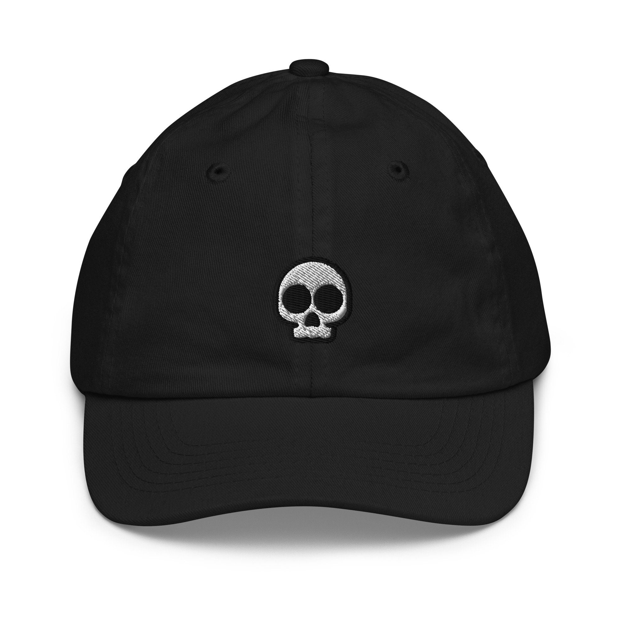 Skull Youth Baseball Cap, Handmade Kids Hat, Embroidered Childrens Hat Gift - Multiple Colors