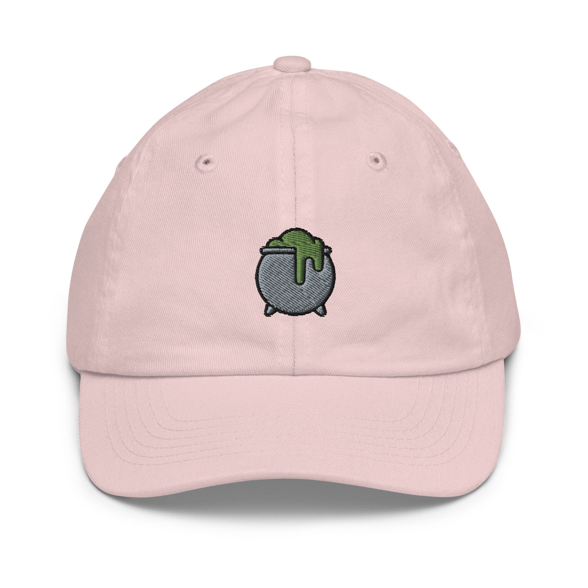 Witch Pot Youth Baseball Cap, Handmade Kids Hat, Embroidered Childrens Hat Gift - Multiple Colors