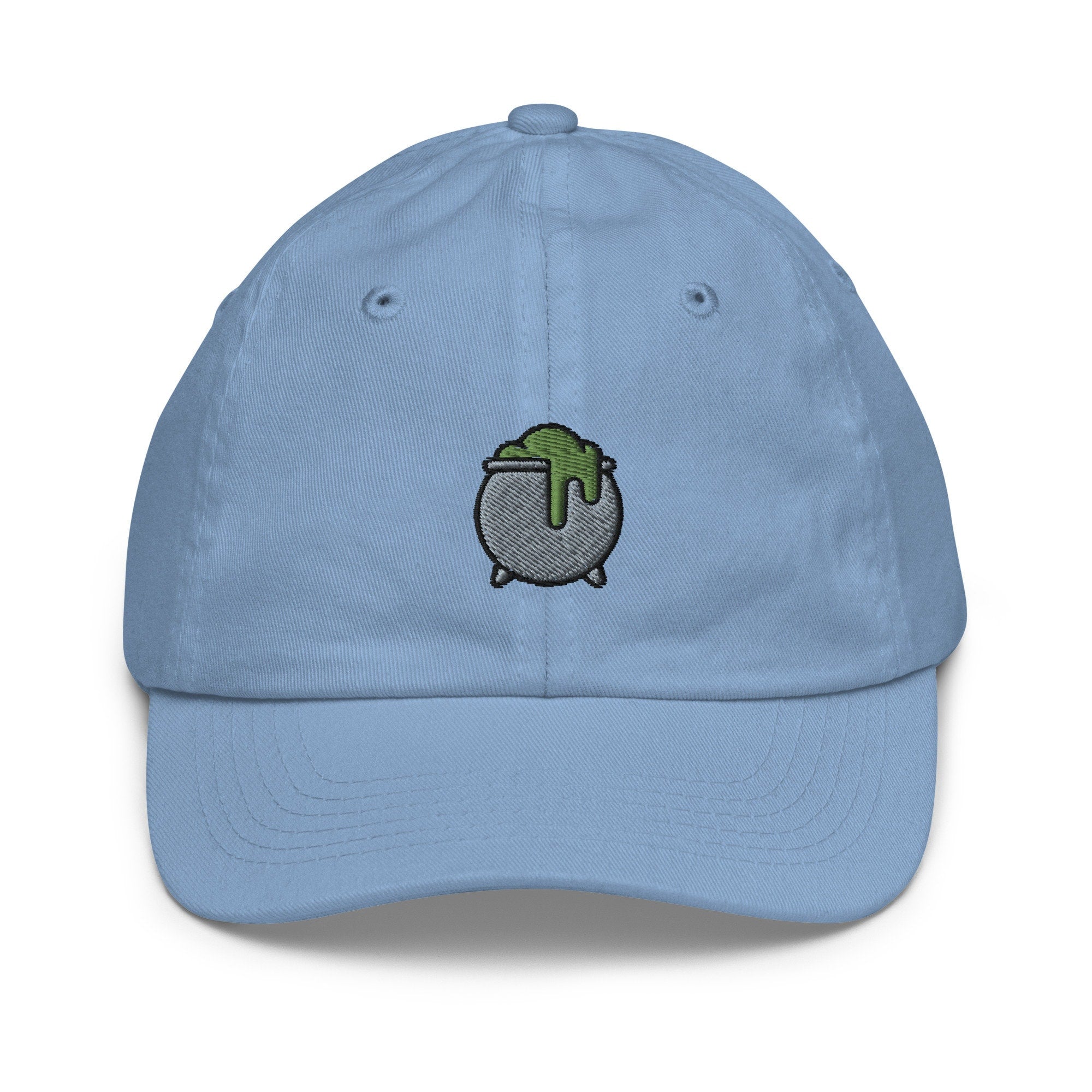 Witch Pot Youth Baseball Cap, Handmade Kids Hat, Embroidered Childrens Hat Gift - Multiple Colors