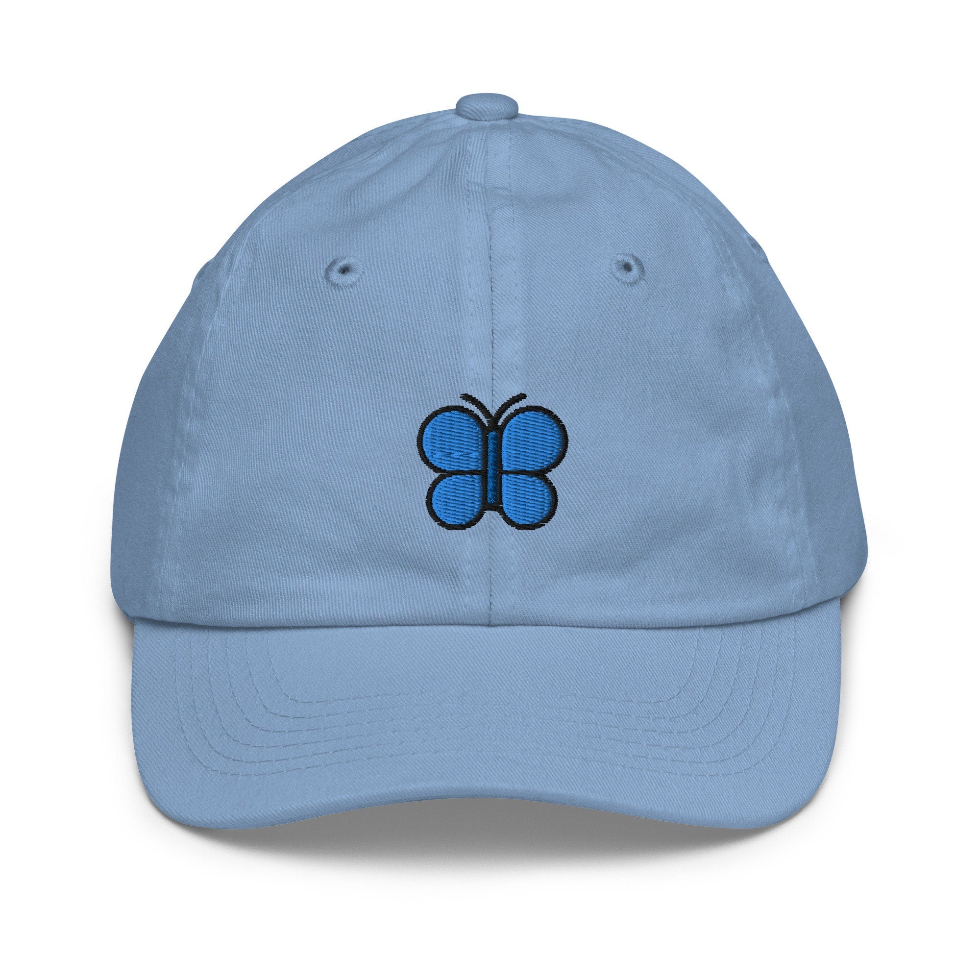 Butterfly Youth Baseball Cap, Handmade Kids Hat, Embroidered Childrens Hat Gift - Multiple Colors