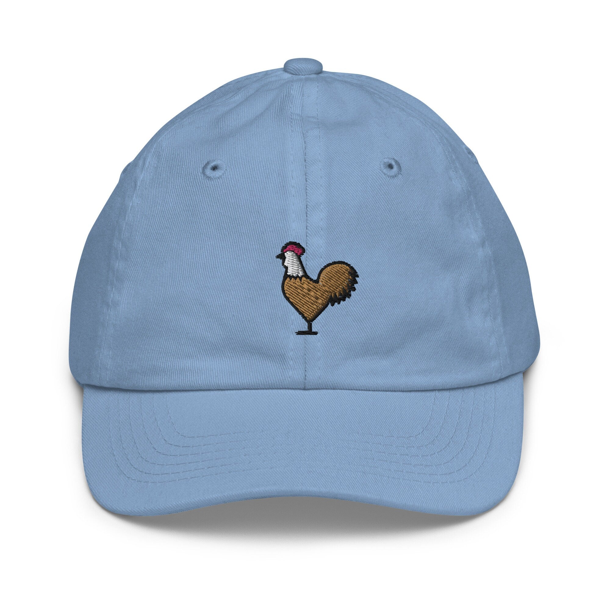 Rooster Youth Baseball Cap, Handmade Kids Hat, Embroidered Childrens Hat Gift - Multiple Colors