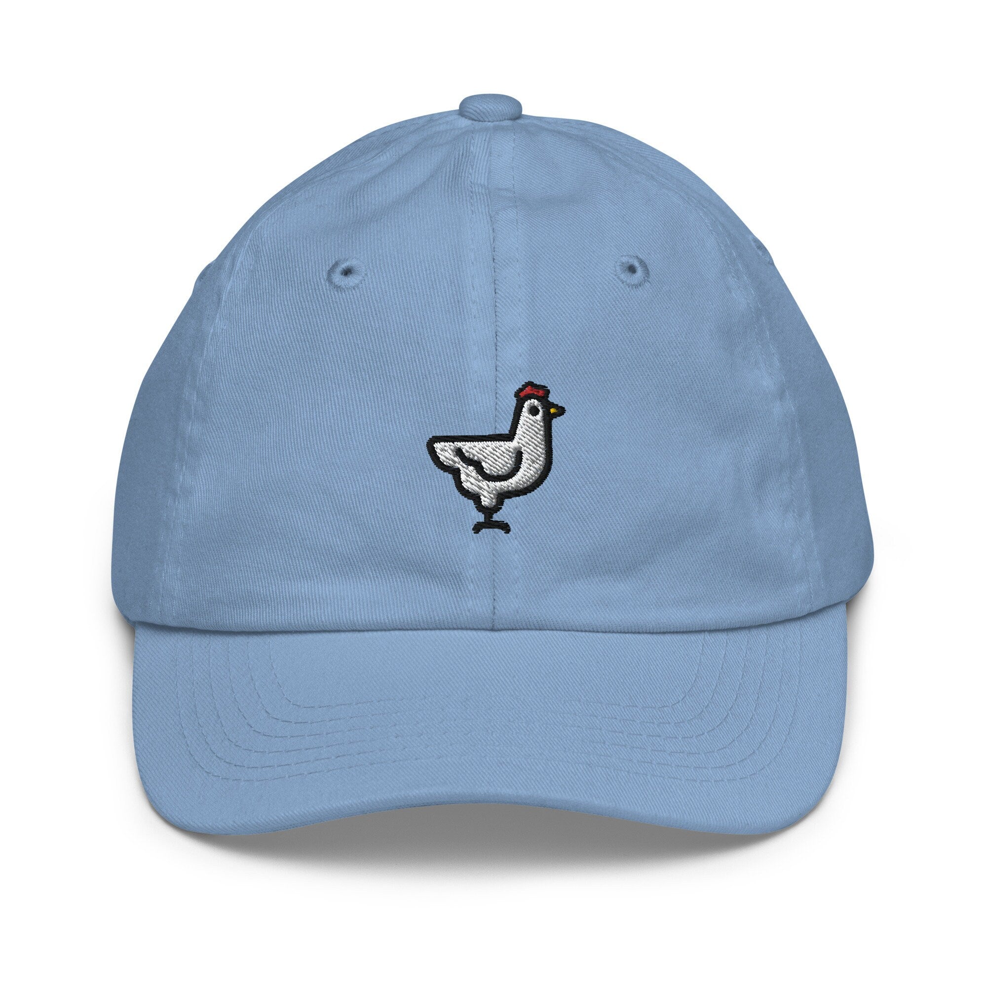 Chicken Youth Baseball Cap, Handmade Kids Hat, Embroidered Childrens Hat Gift - Multiple Colors