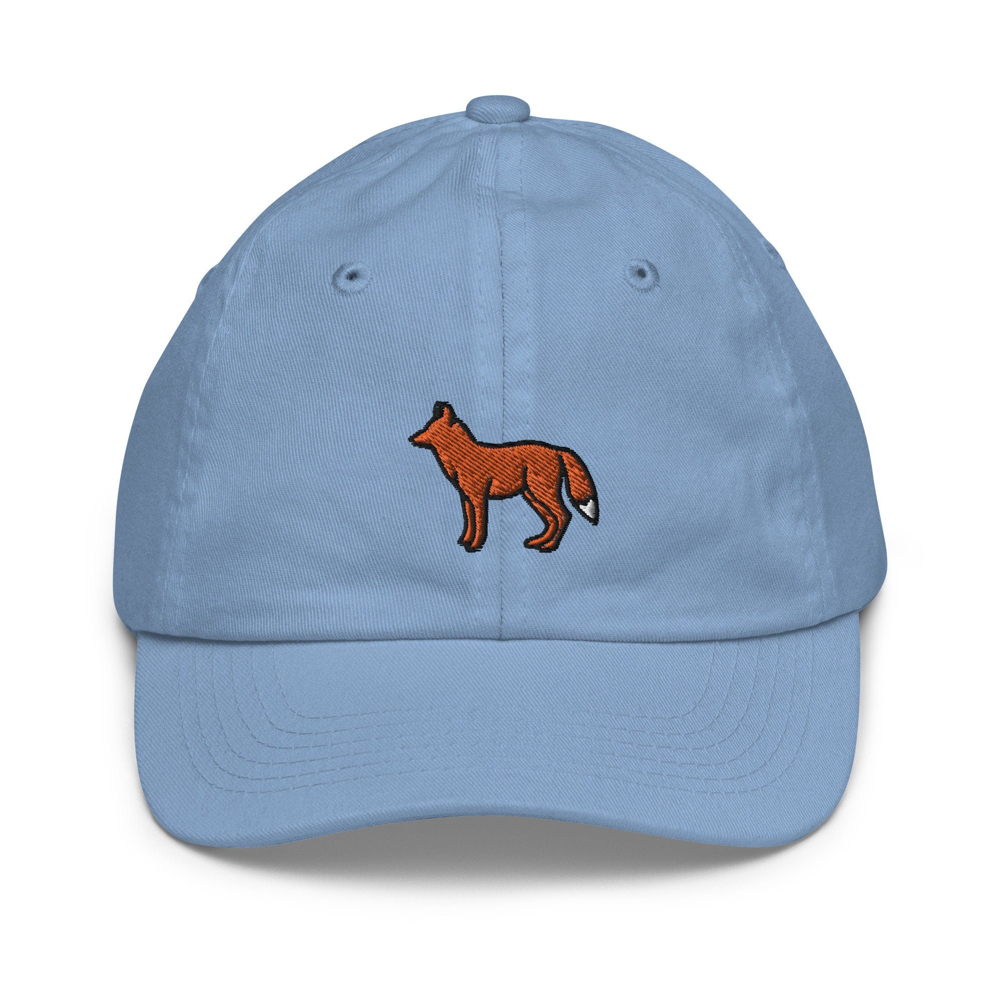 Fox Youth Baseball Cap, Handmade Kids Hat, Embroidered Childrens Hat Gift - Multiple Colors