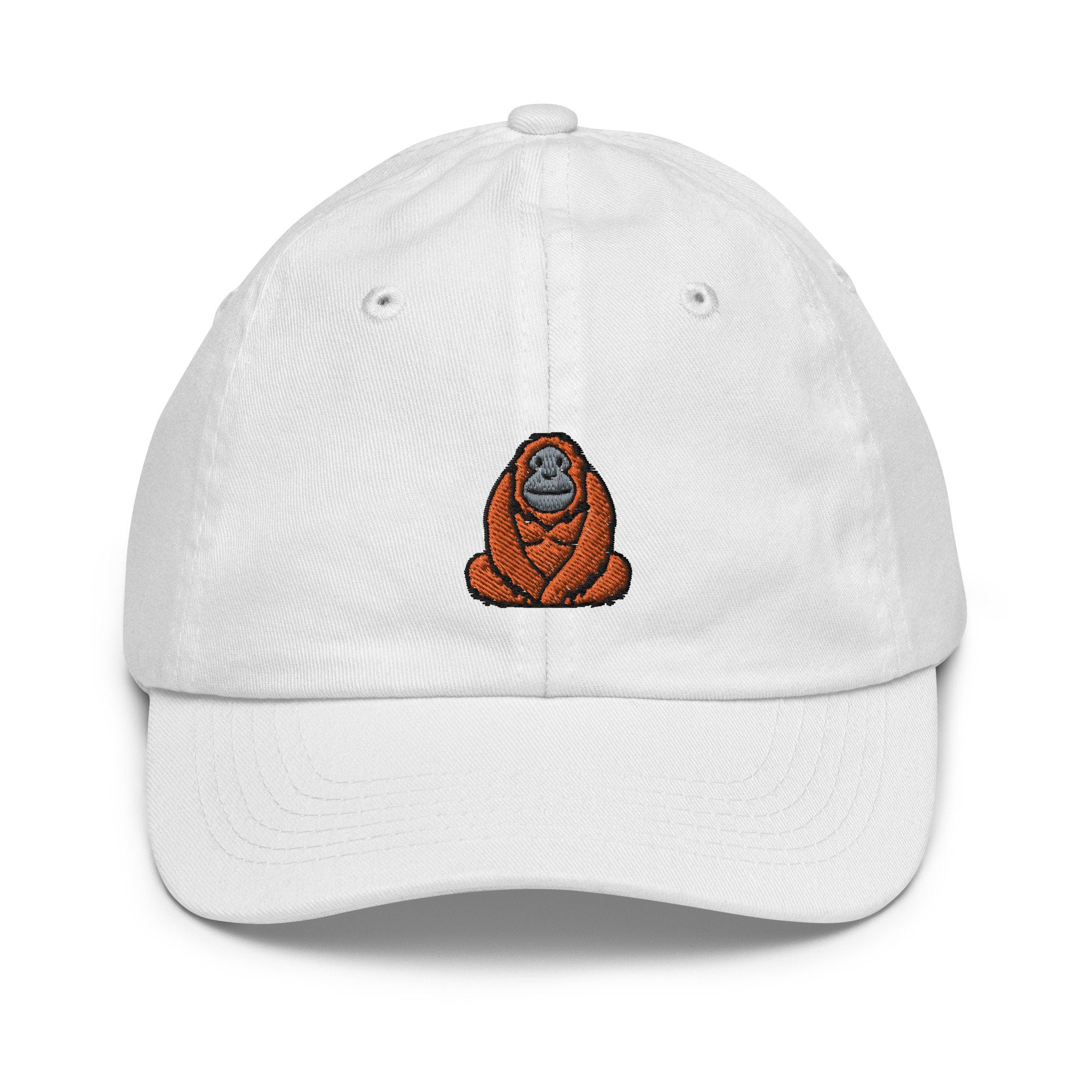 Orangutan Youth Baseball Cap, Handmade Kids Hat, Embroidered Childrens Hat Gift - Multiple Colors
