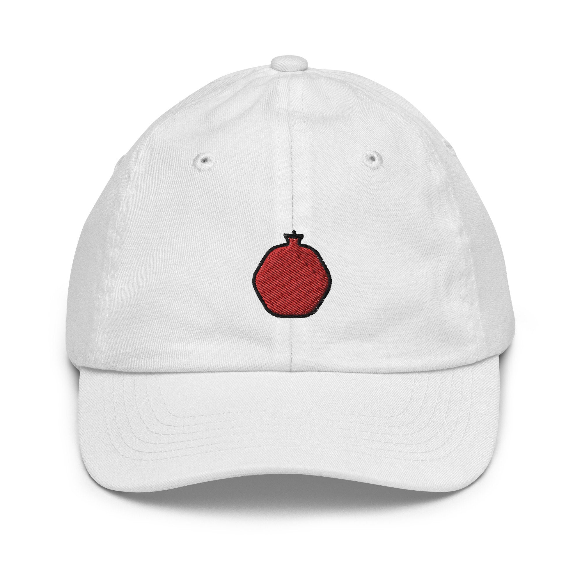 Pomegranate Youth Baseball Cap, Handmade Kids Hat, Embroidered Childrens Hat Gift - Multiple Colors