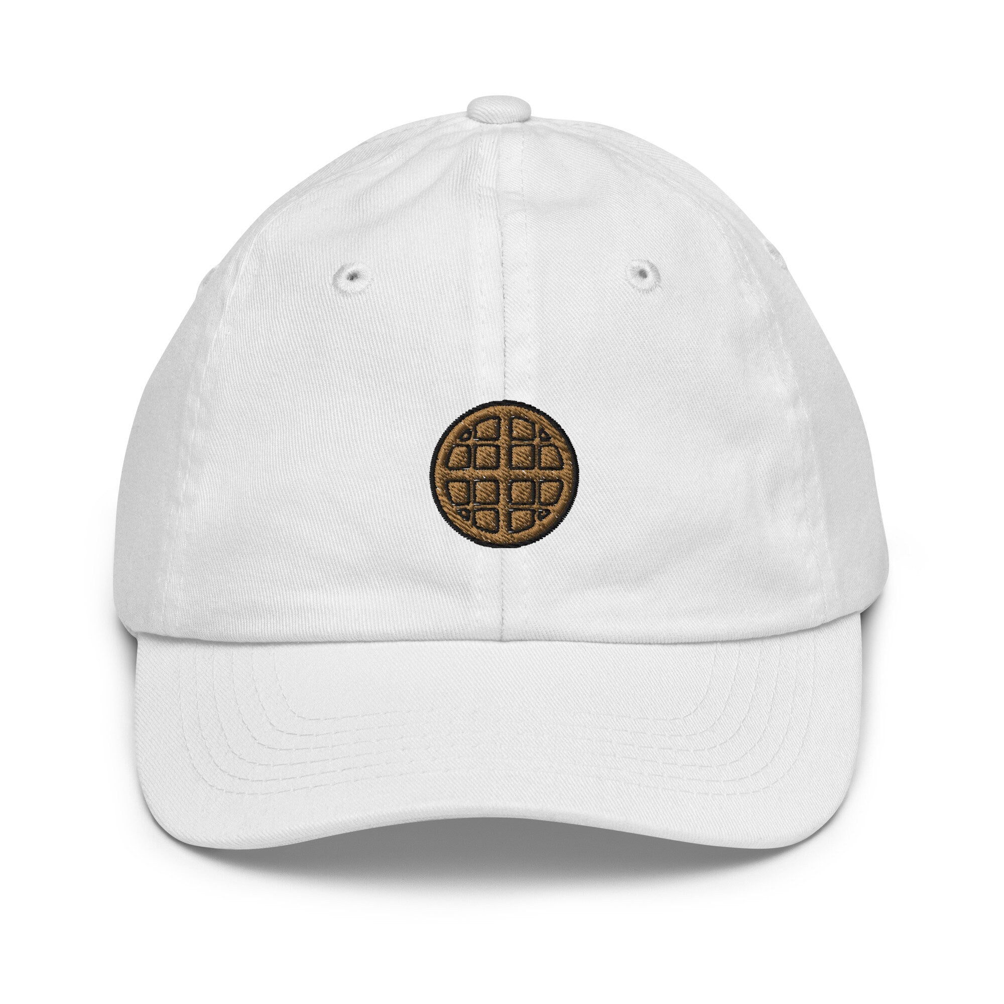 Waffle Youth Baseball Cap, Handmade Kids Hat, Embroidered Childrens Hat Gift - Multiple Colors