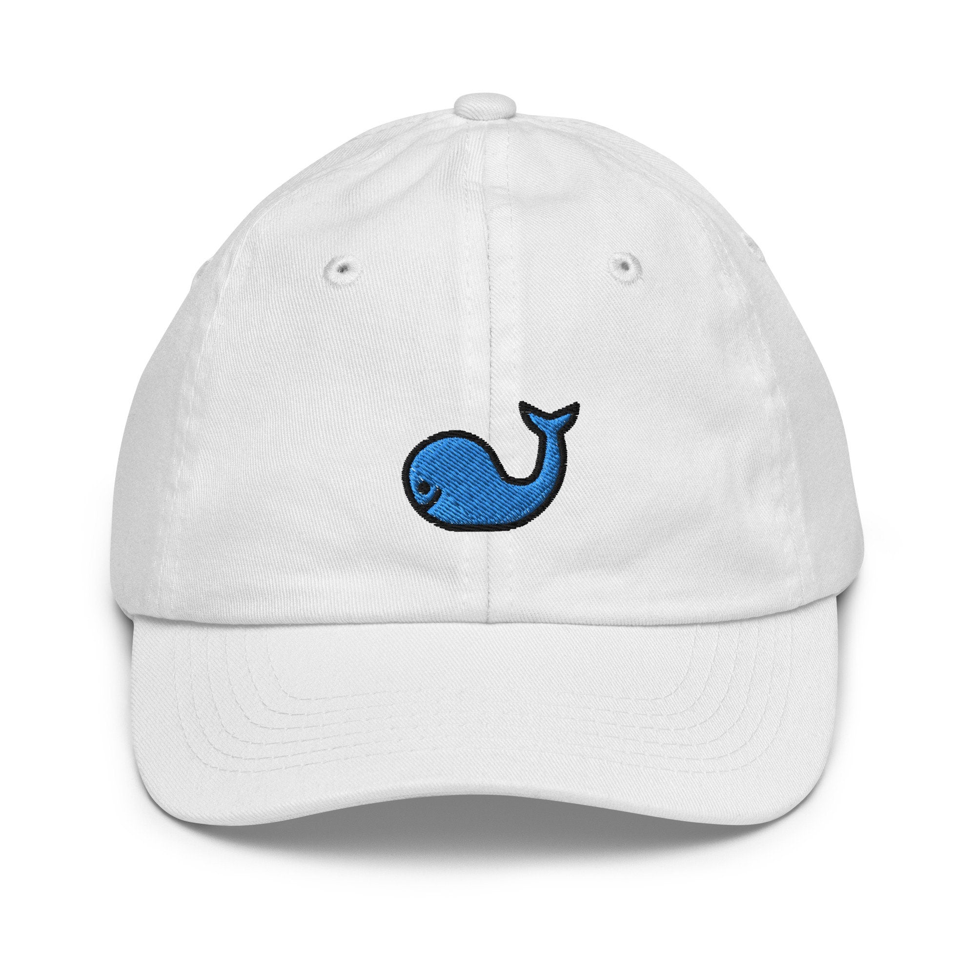 Whale Youth Baseball Cap, Handmade Kids Hat, Embroidered Childrens Hat Gift - Multiple Colors