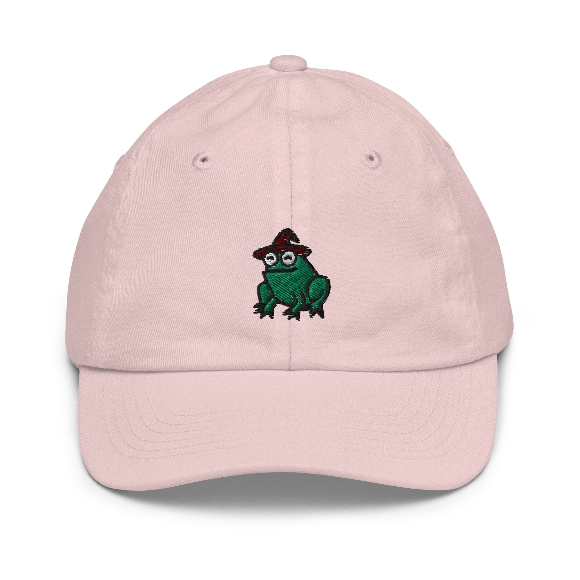 Wizard Frog Youth Baseball Cap, Handmade Kids Hat, Embroidered Childrens Hat Gift - Multiple Colors
