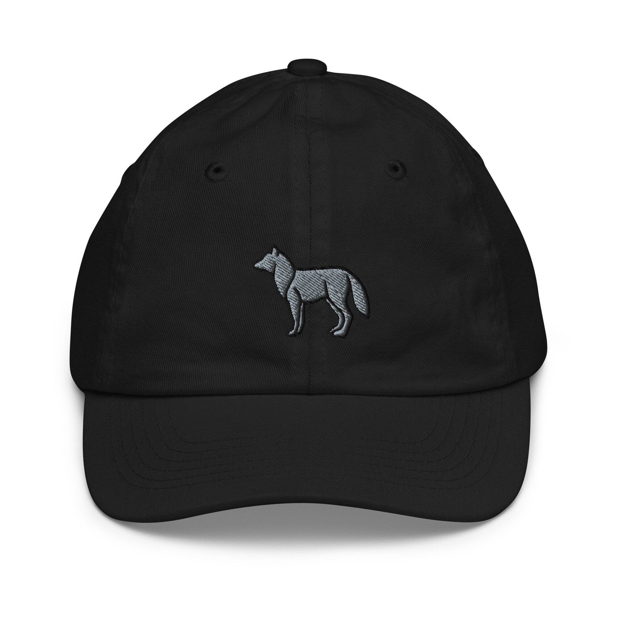 Wolf Youth Baseball Cap, Handmade Kids Hat, Embroidered Childrens Hat Gift - Multiple Colors