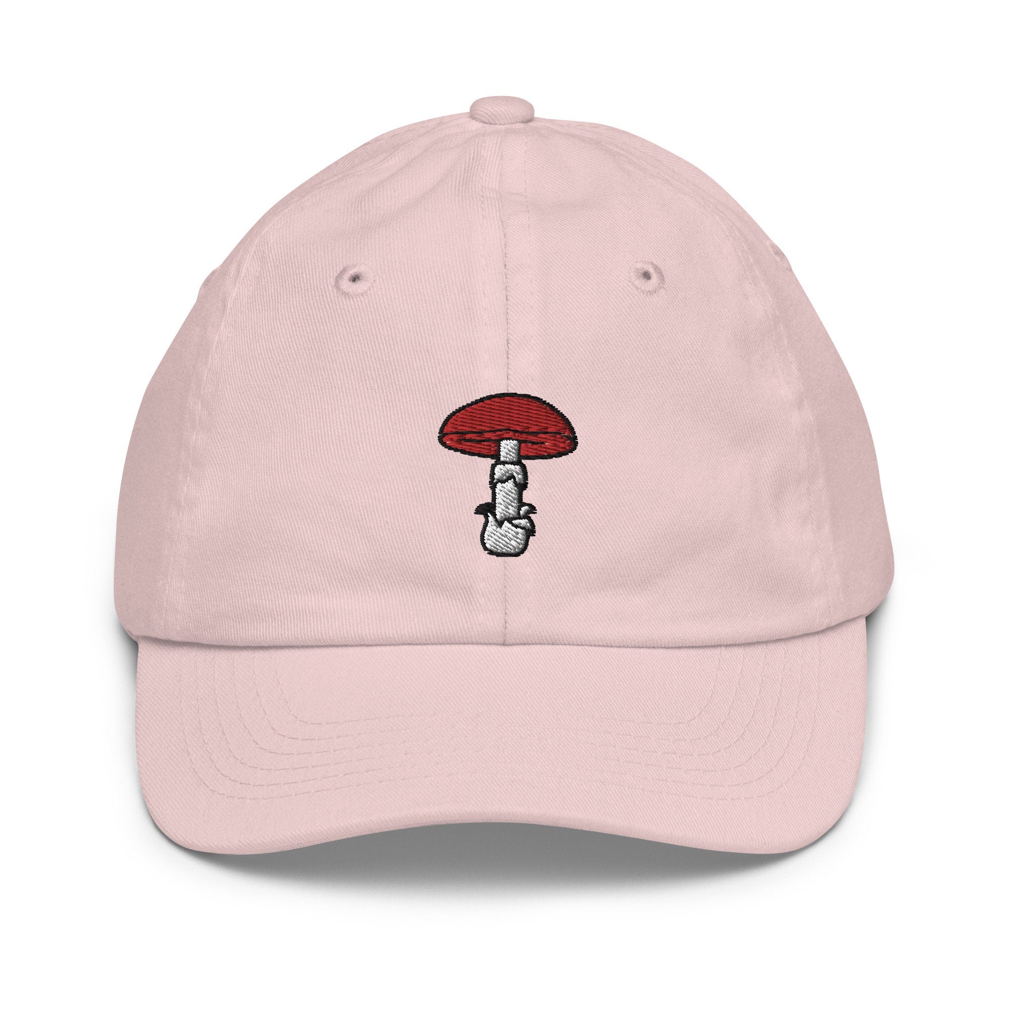 Mushroom Youth Baseball Cap, Handmade Kids Hat, Embroidered Childrens Hat Gift - Multiple Colors