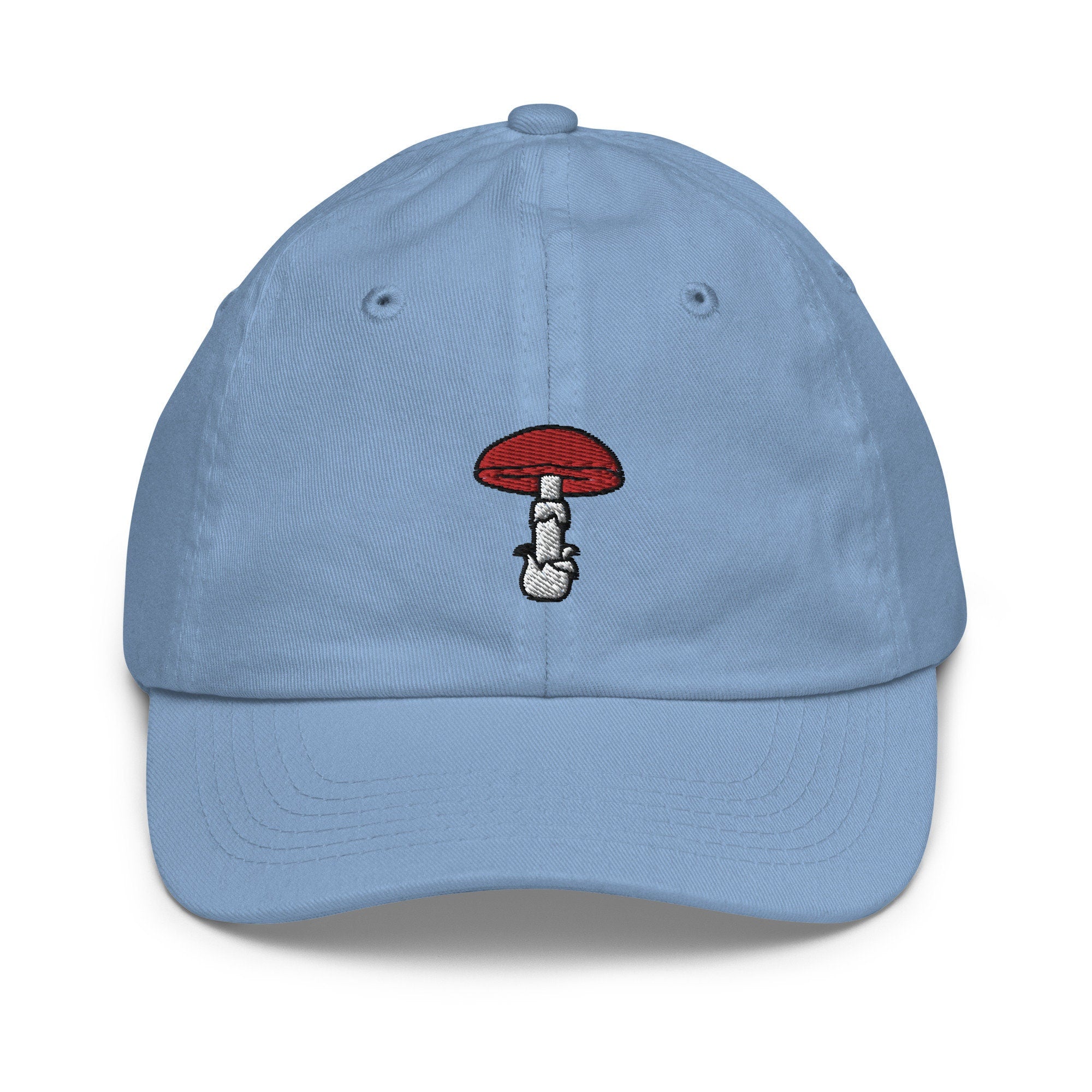 Mushroom Youth Baseball Cap, Handmade Kids Hat, Embroidered Childrens Hat Gift - Multiple Colors