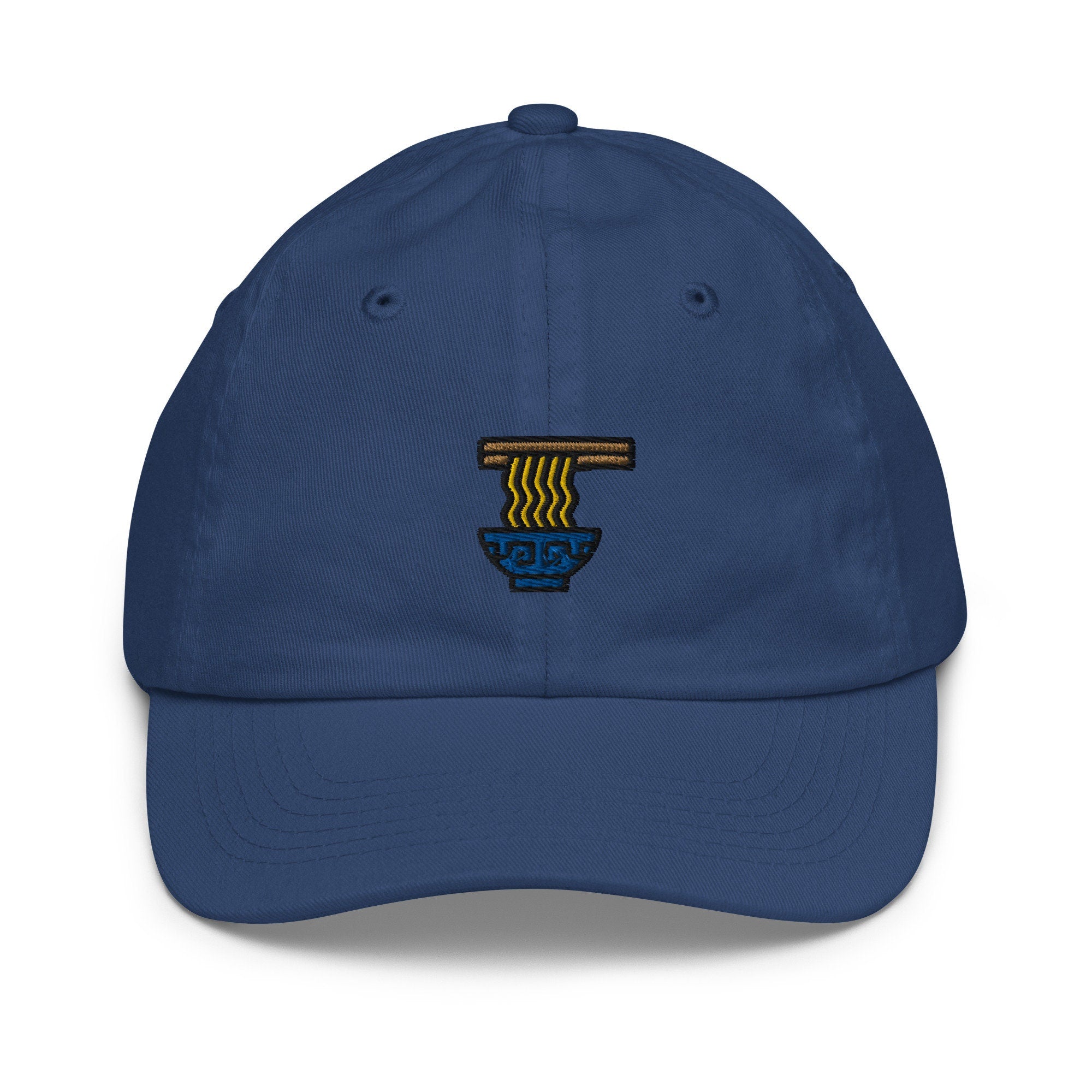 Noodles Youth Baseball Cap, Handmade Kids Hat, Embroidered Childrens Hat Gift - Multiple Colors