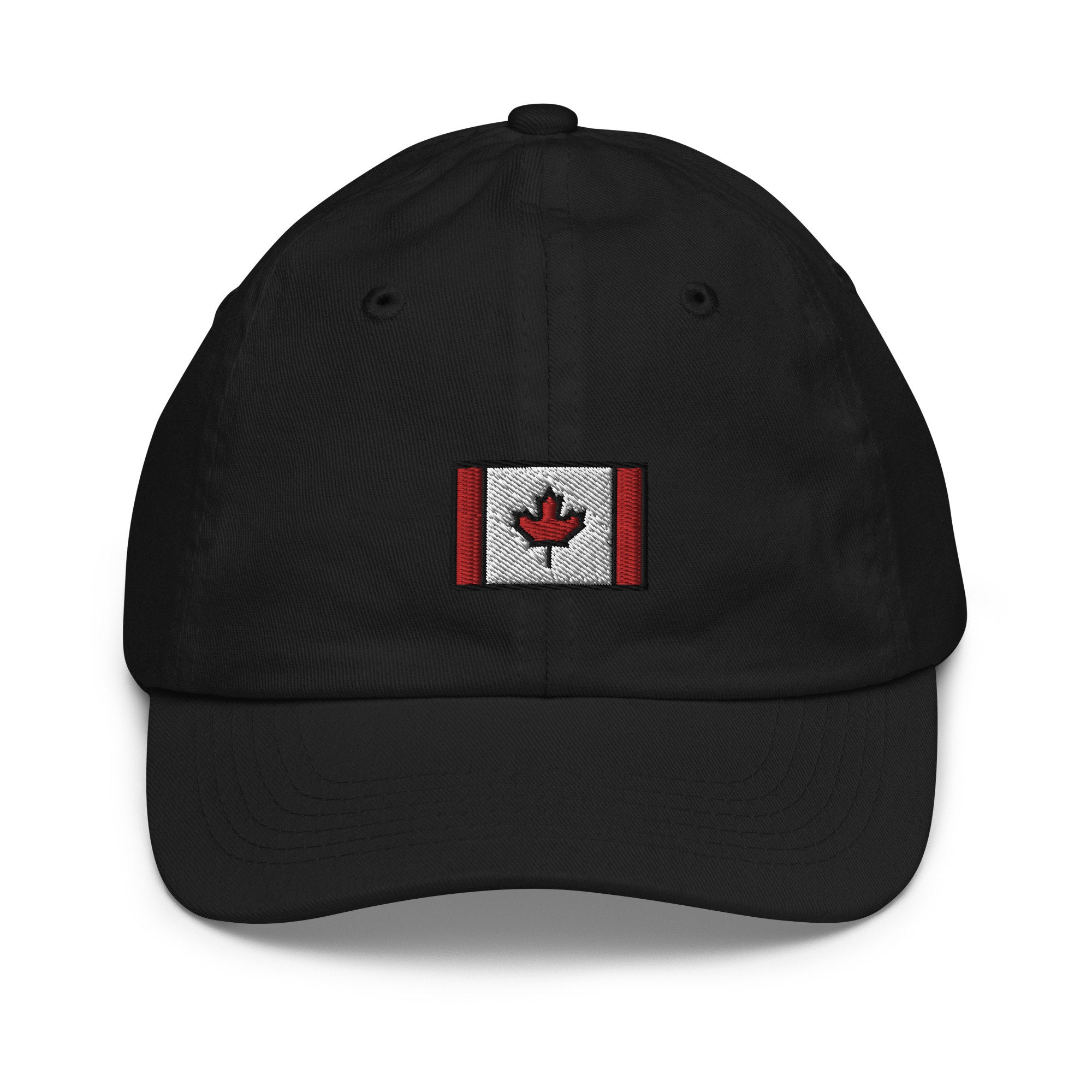 Canadian Flag Youth Baseball Cap, Handmade Kids Hat, Embroidered Childrens Hat Gift - Multiple Colors