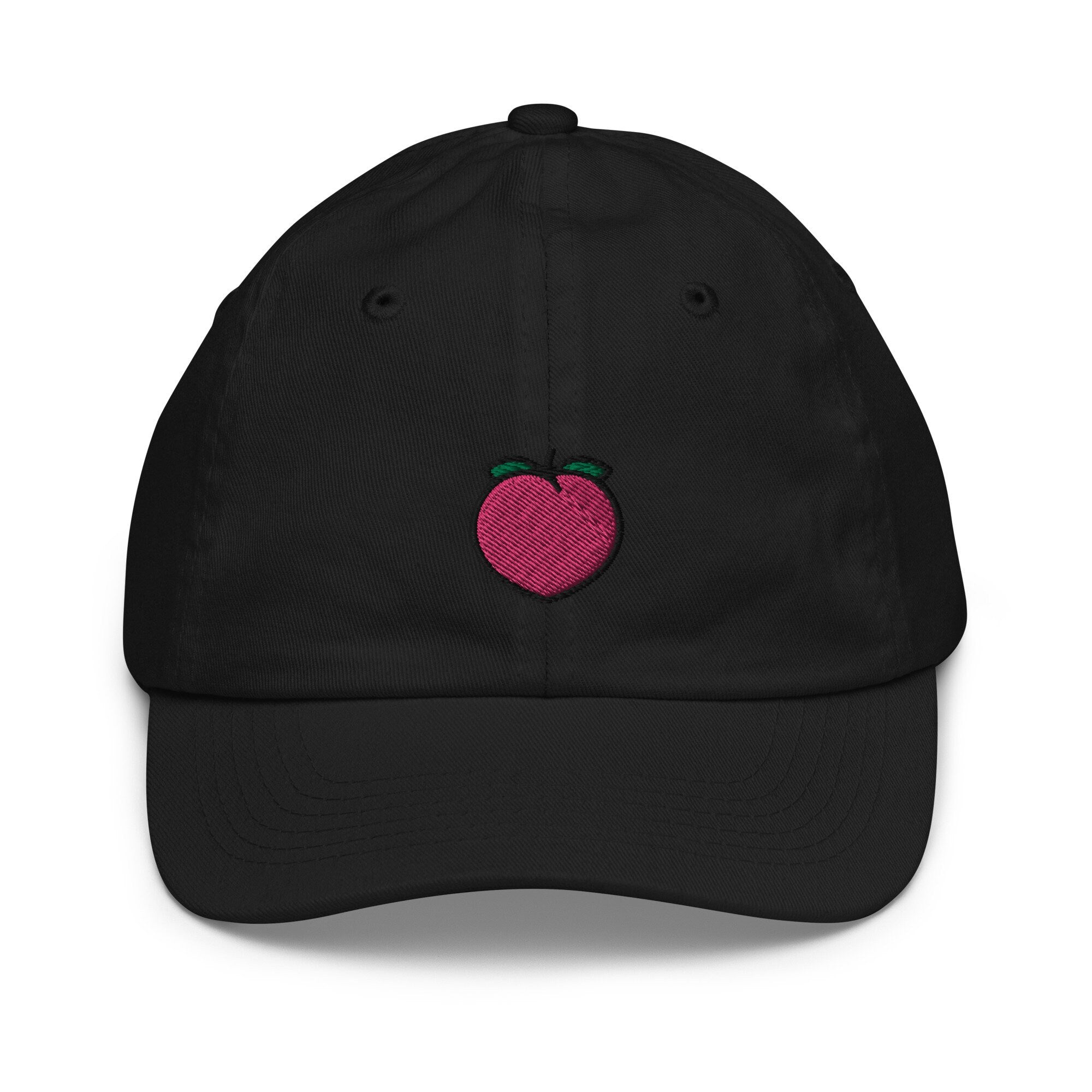 Peach Youth Baseball Cap, Handmade Kids Hat, Embroidered Childrens Hat Gift - Multiple Colors