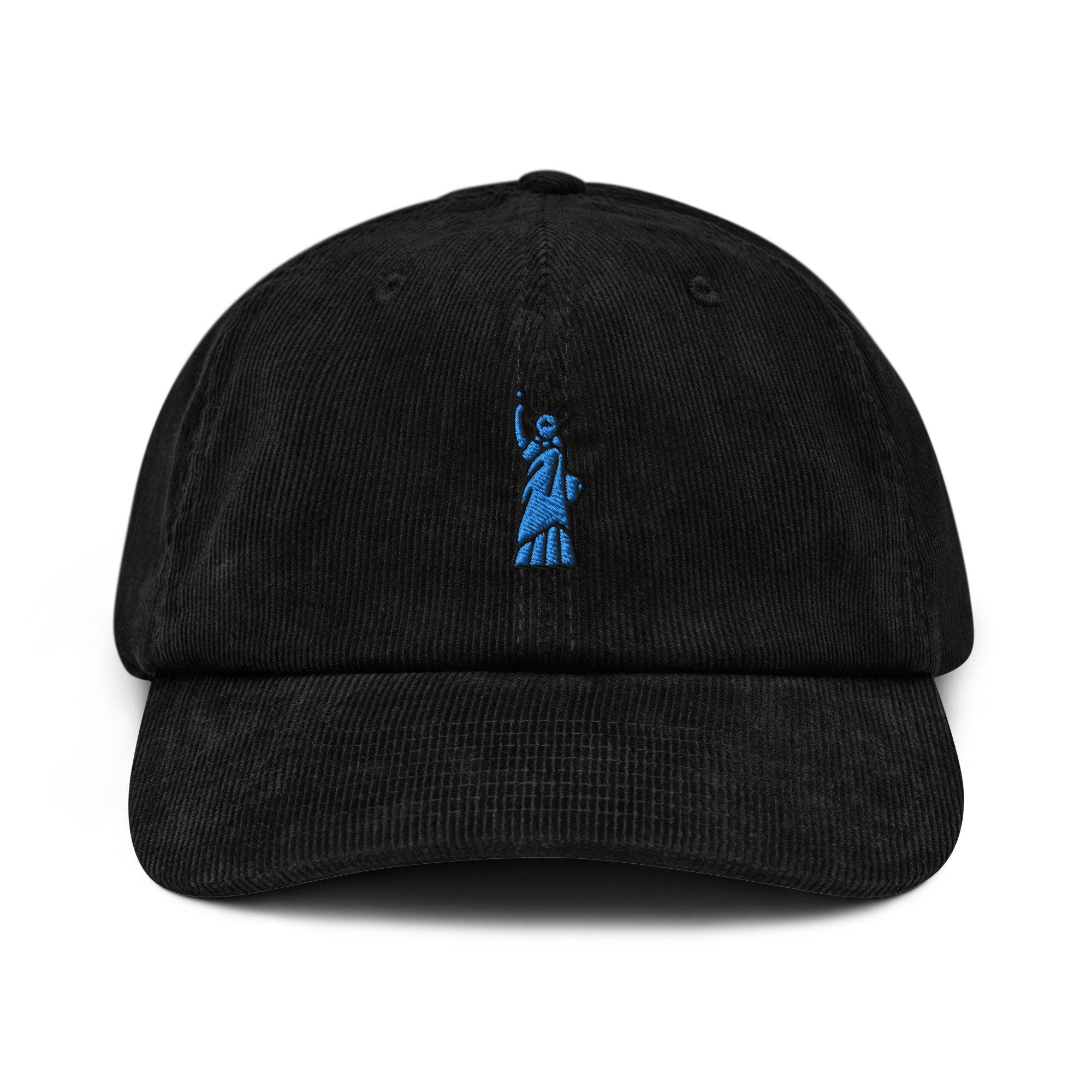 Statue of Liberty Corduroy Hat, Handmade Embroidered Corduroy Dad Cap - Multiple Colors