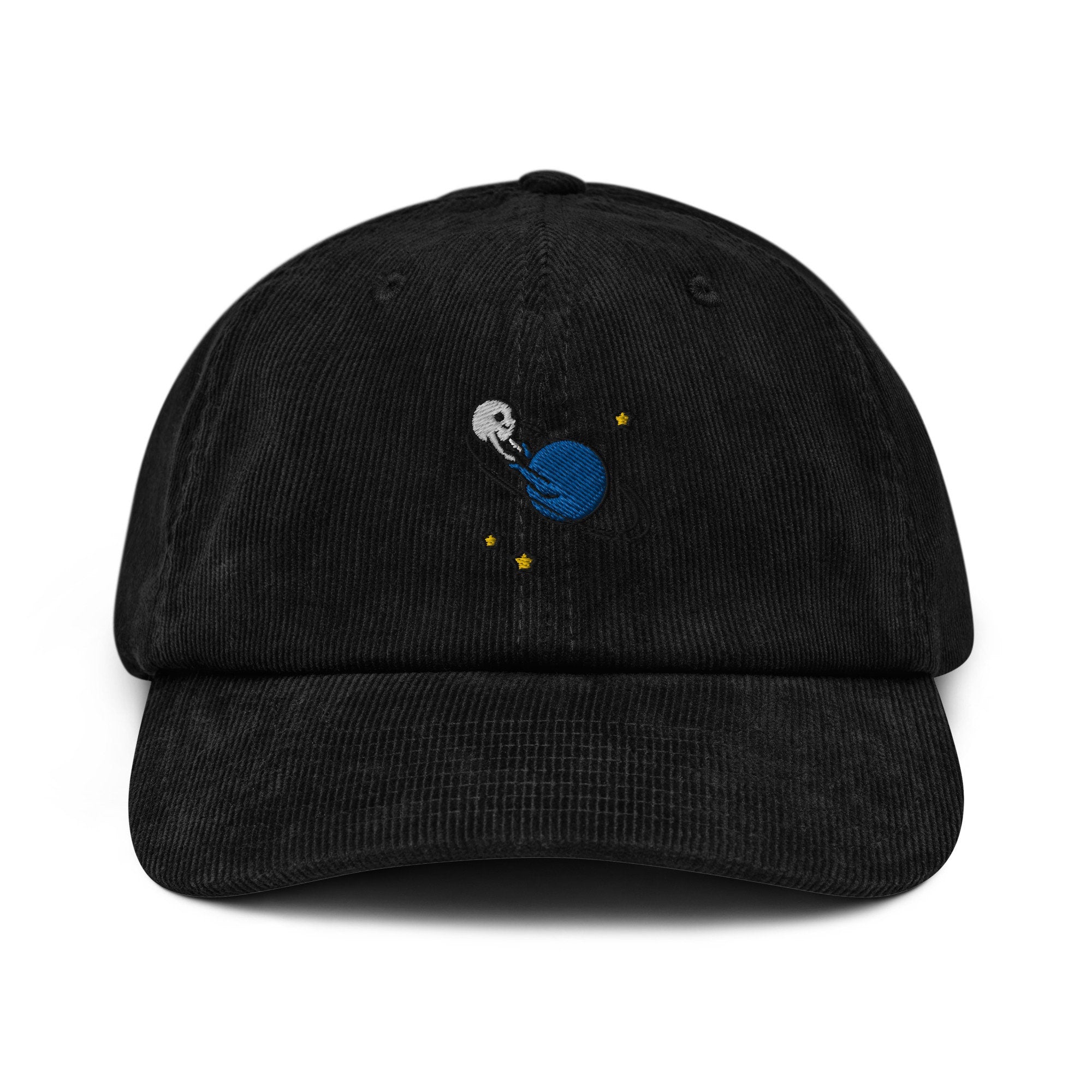 Planets Orbit Corduroy Hat, Handmade Embroidered Corduroy Dad Cap - Multiple Colors