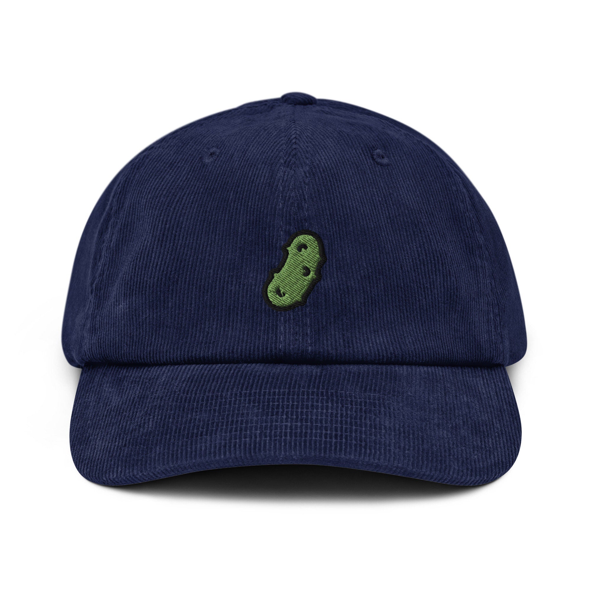 Pickle Corduroy Hat, Handmade Embroidered Corduroy Dad Cap - Multiple Colors