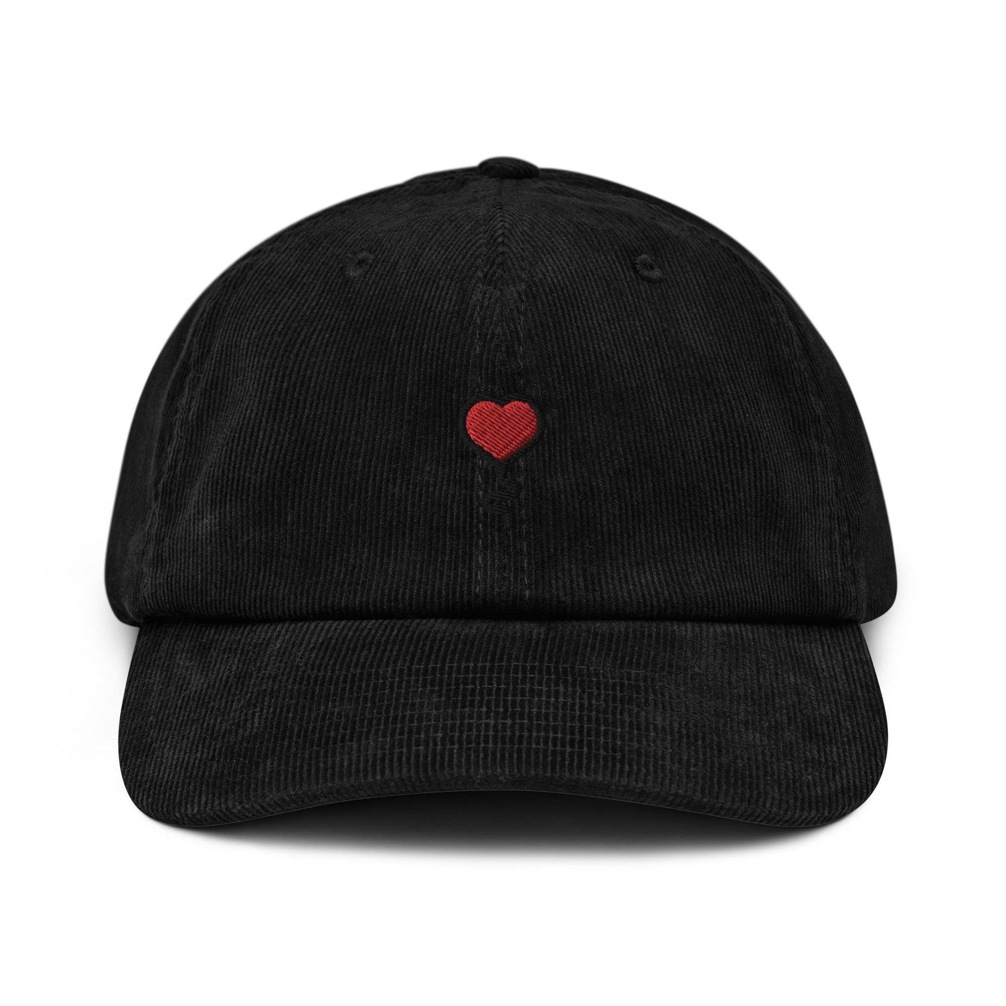 Heart Balloon Corduroy Hat, Handmade Embroidered Corduroy Dad Cap - Multiple Colors