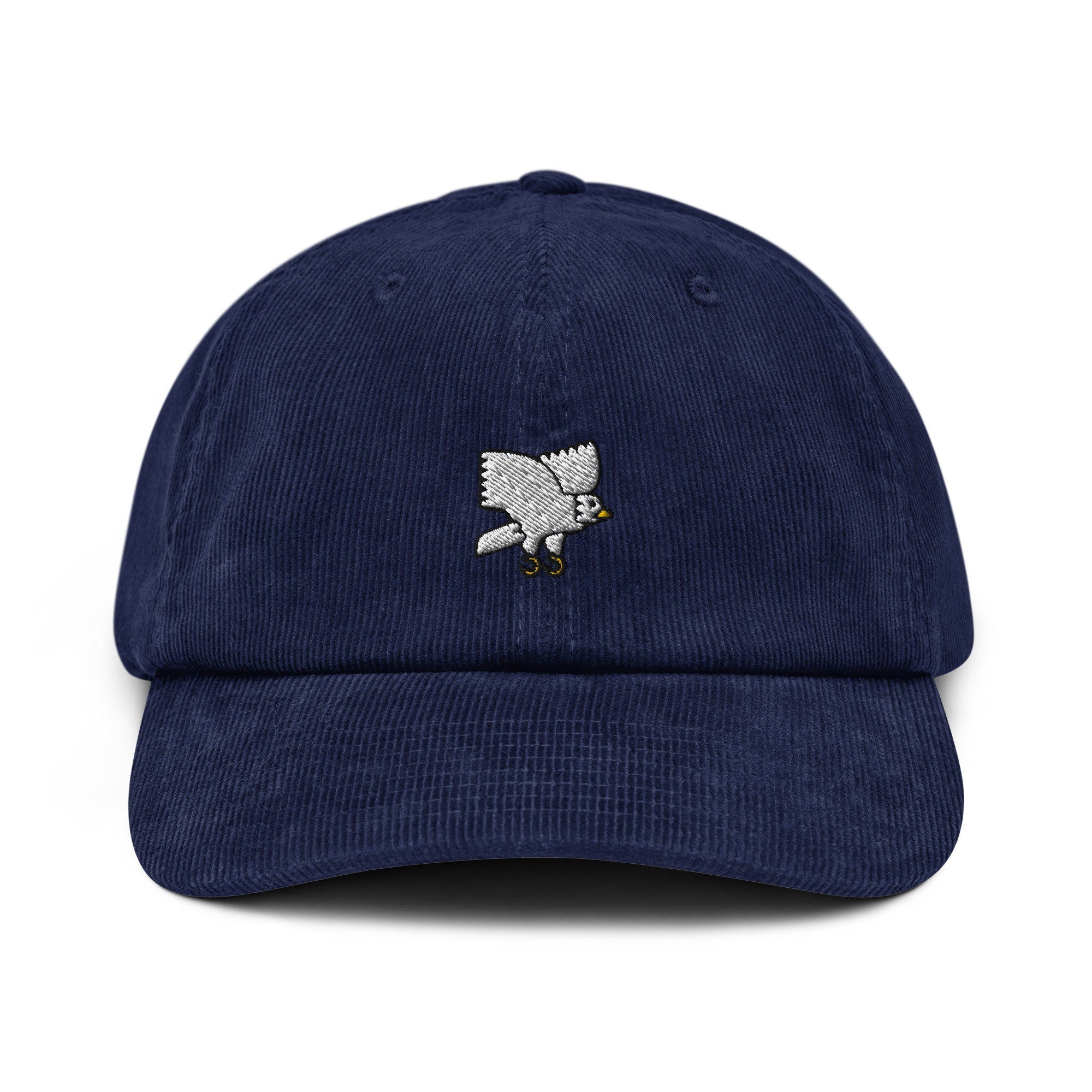 Eagle Corduroy Hat, Handmade Embroidered Corduroy Dad Cap - Multiple Colors