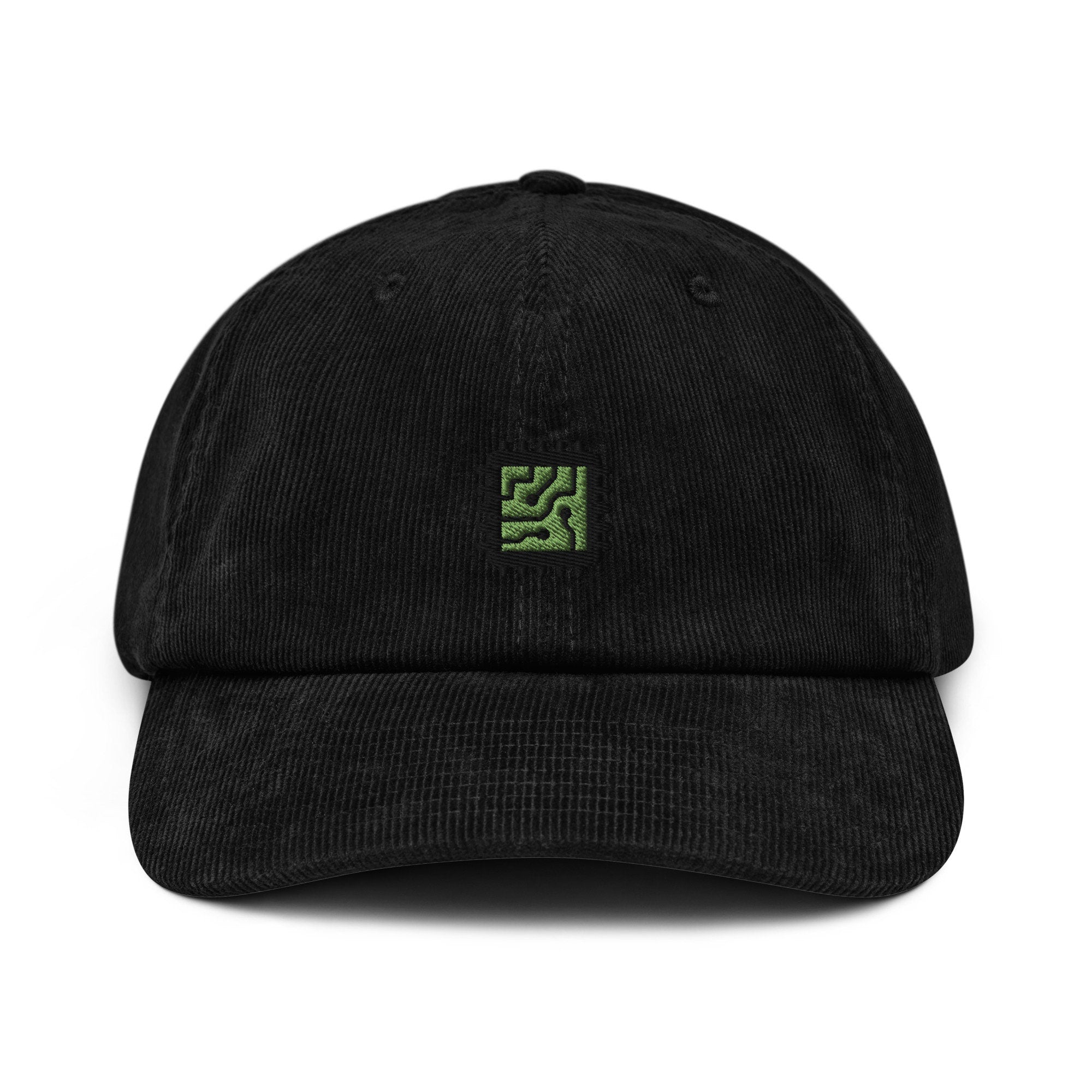 Computer Chip Corduroy Hat, Handmade Embroidered Corduroy Dad Cap - Multiple Colors
