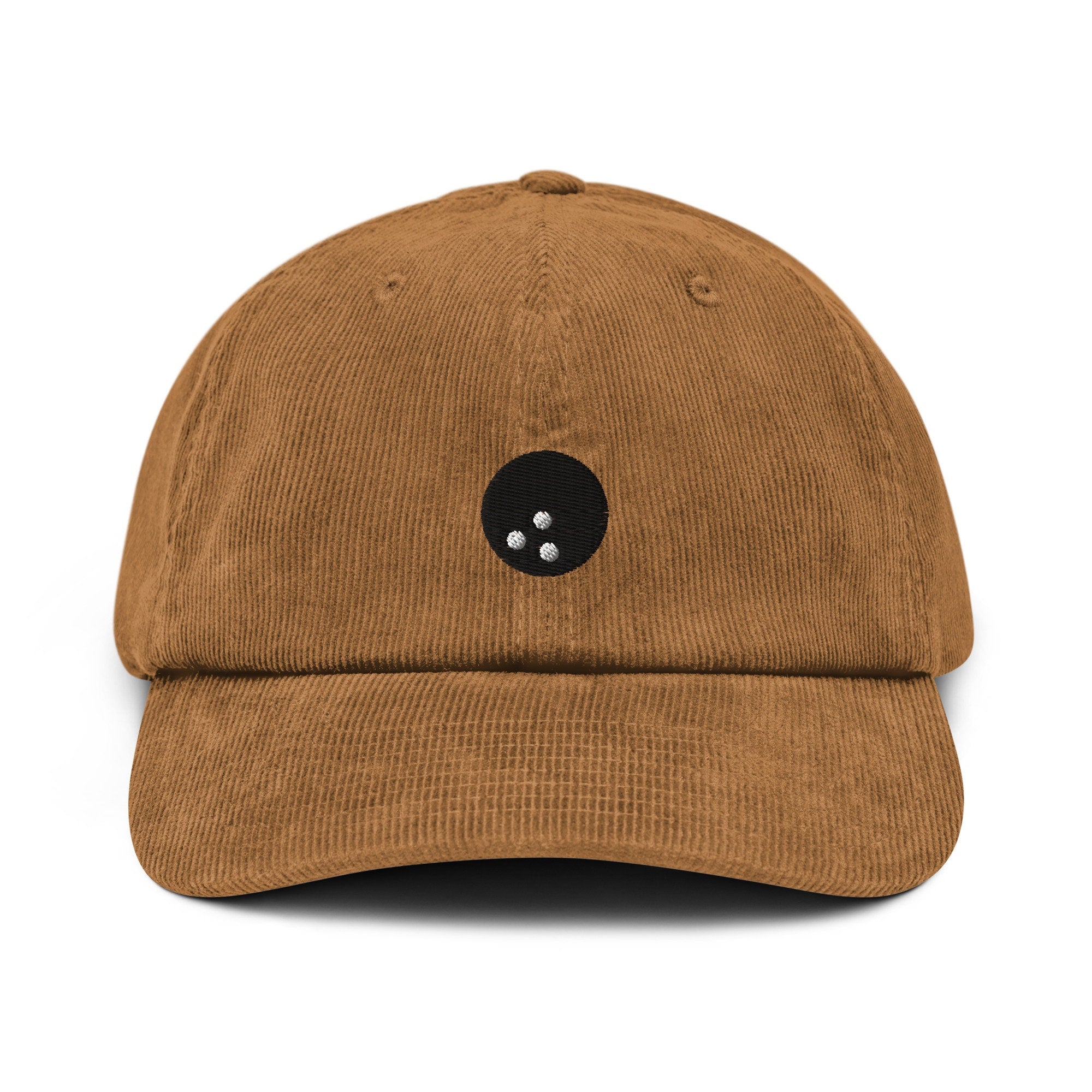 Bowling Ball Corduroy Hat, Handmade Embroidered Corduroy Dad Cap - Multiple Colors