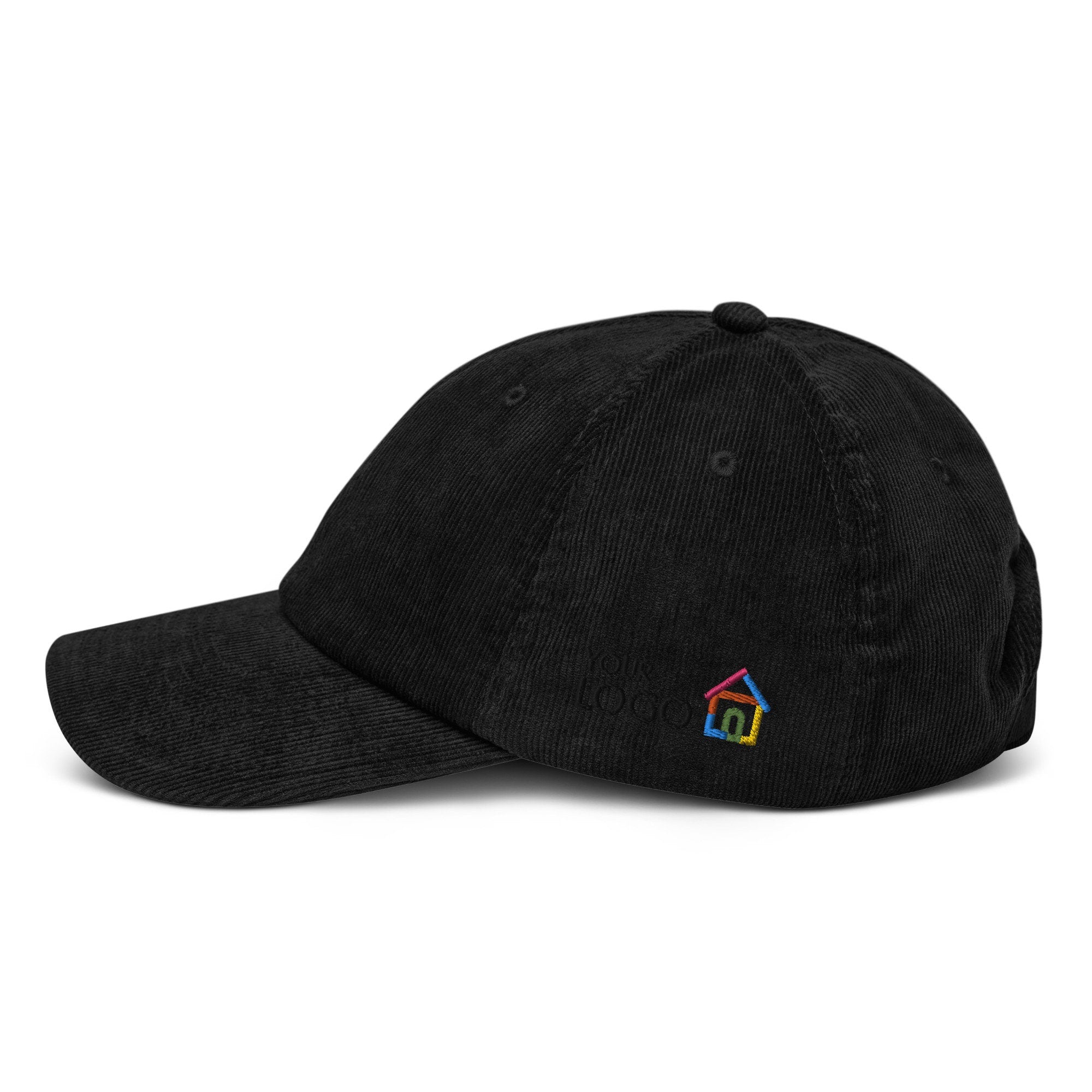 Side Embroidered Logo Corduroy Cap, Personalized Corduroy