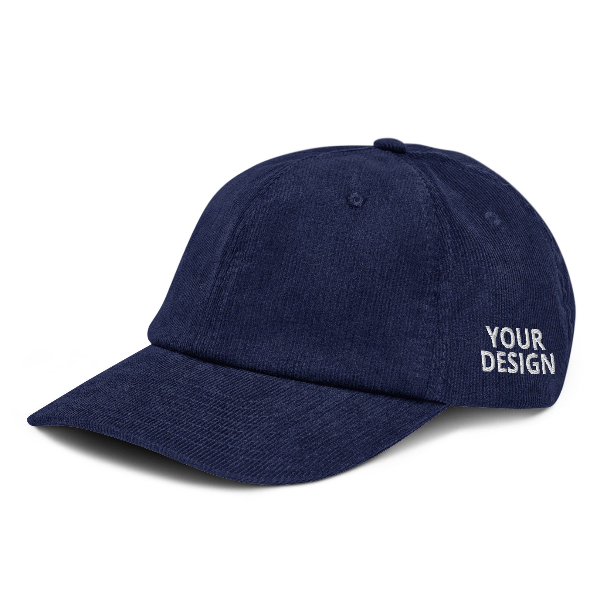 Side Stitching Corduroy Hat, Personalized Corduroy Cap, Your Design Logo or Text Corduroy Hat, Custom Side Embroidery Corduroy Hat