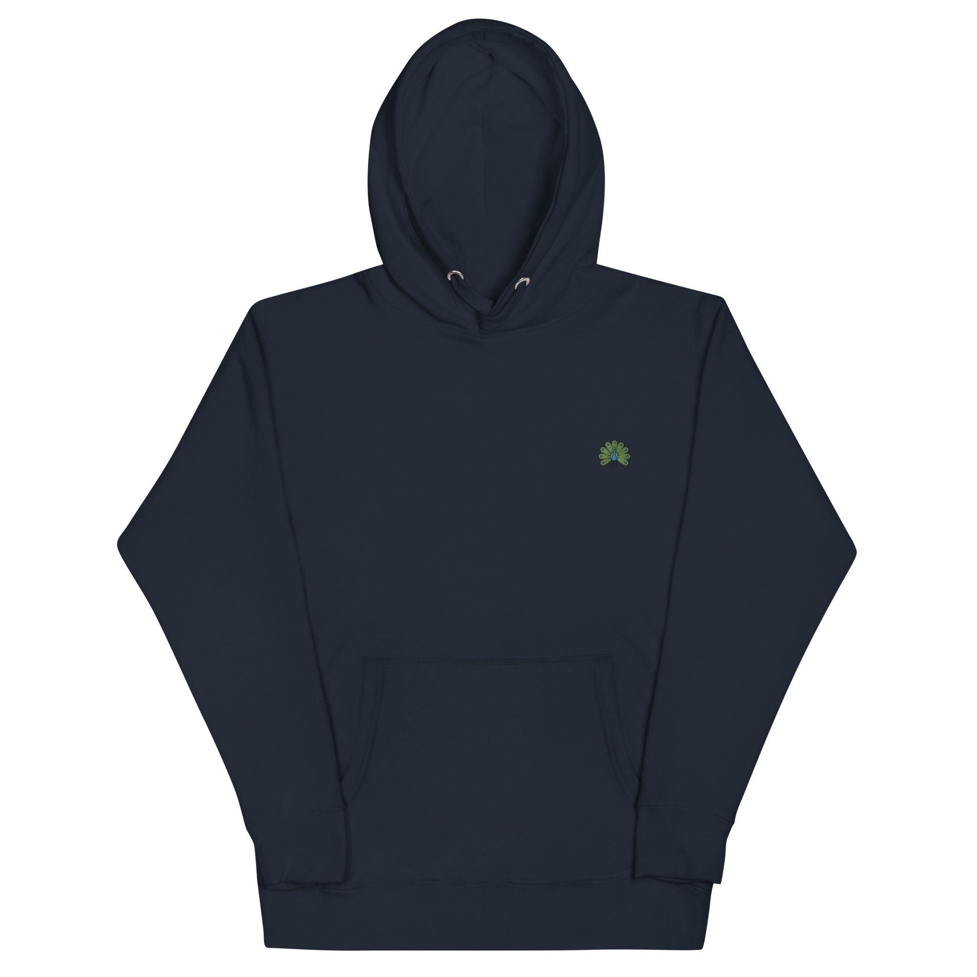 Peacock Unisex Hoodie, Handmade Embroidered Hoodie, Premium Hooded Sweater, Hoodie Embroidery - Multiple Colors