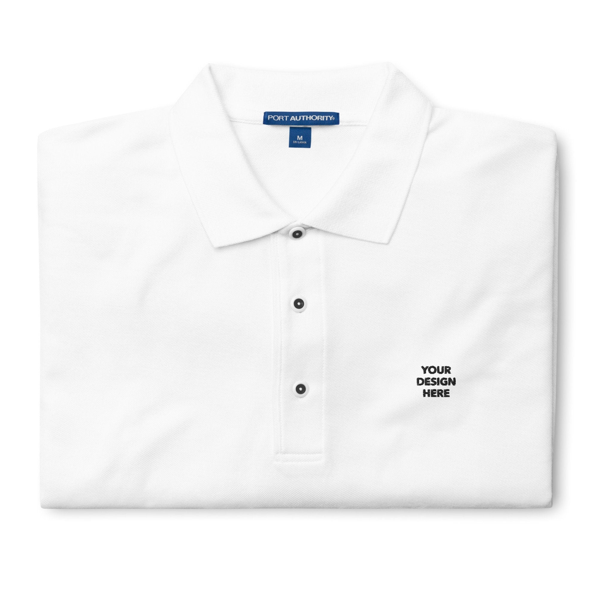 Premium Custom Mens Polo, Handmade Embroidered Polo, Customized Your Text Design or Logo Golf Shirt - Multiple Colors
