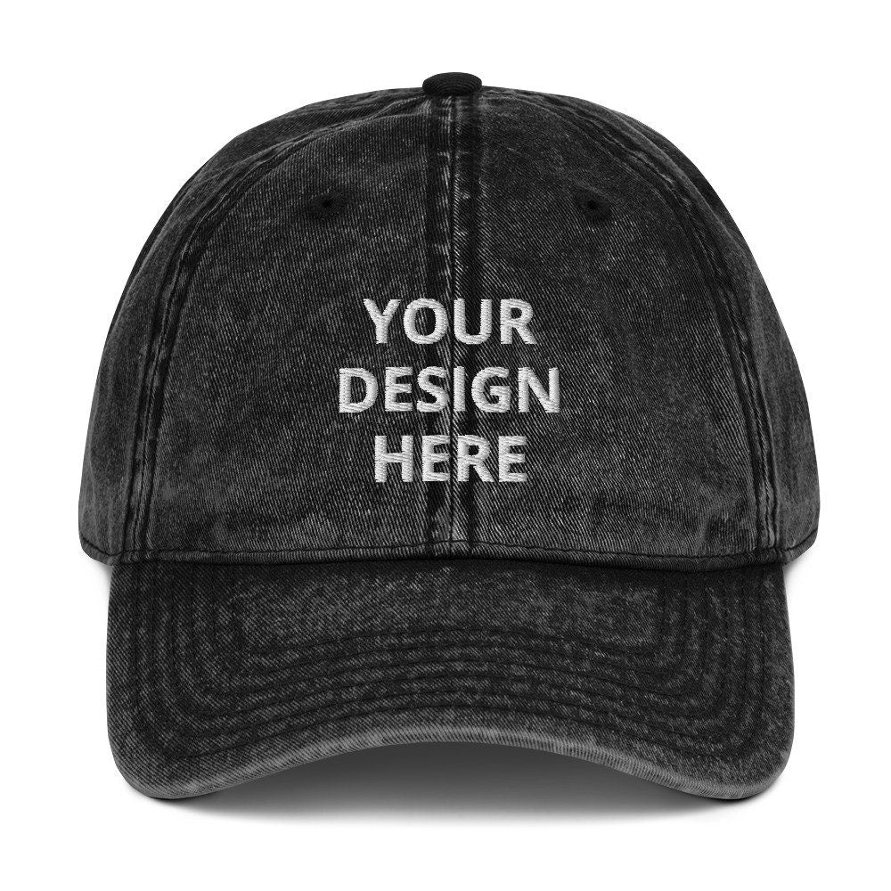 Personalized Embroidered Vintage Hat, Customized Logo Hat, Embroidery With Your Own Text or Design, Cute Handmade Custom Aged Cap