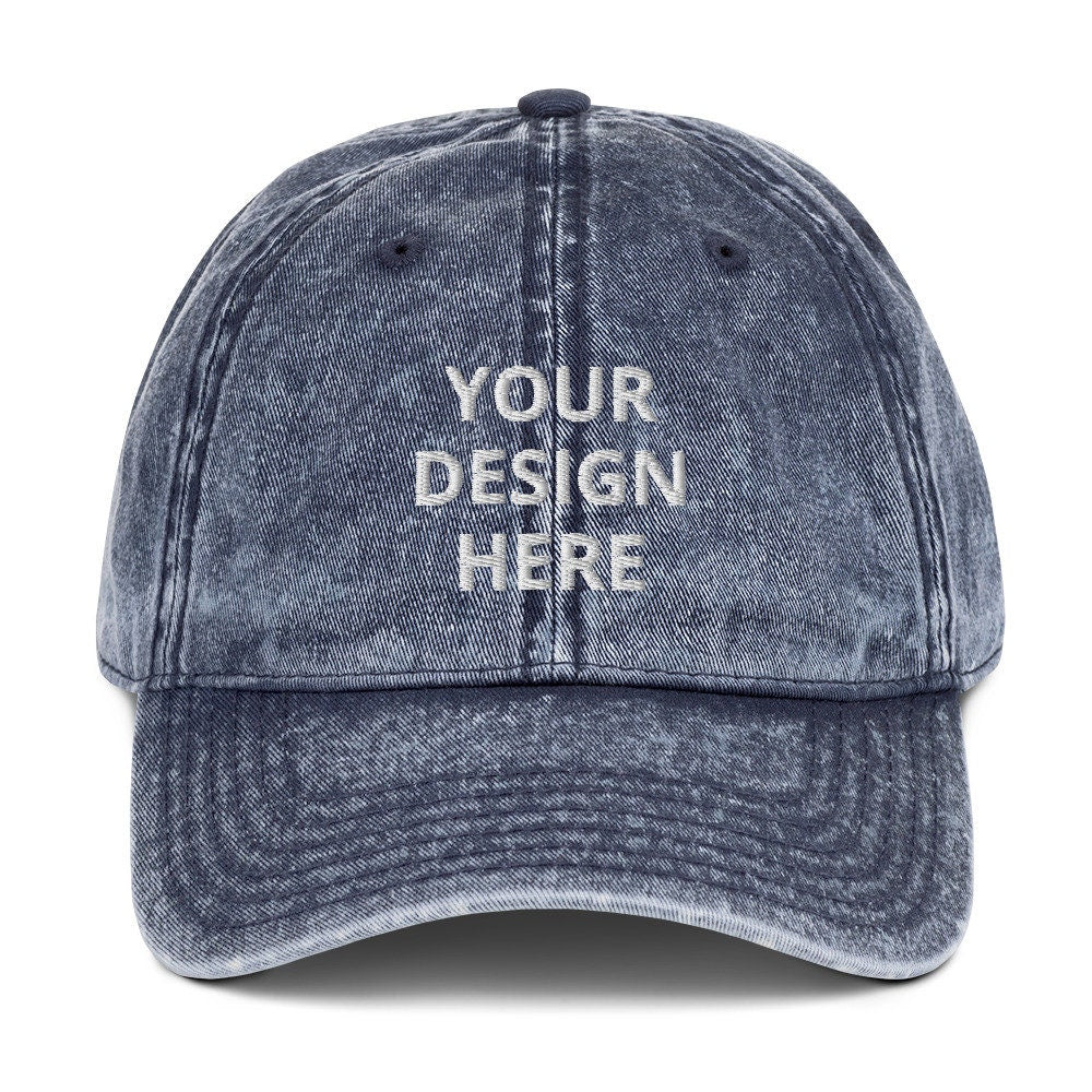 Personalized Embroidered Vintage Hat, Customized Logo Hat, Embroidery With Your Own Text or Design, Cute Handmade Custom Aged Cap