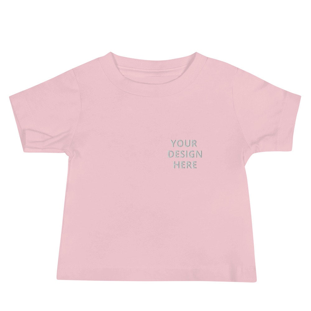 Personalized Baby Jersey Short Sleeve Tee, Customized Shirt, Embroidery With Your Own Text or Design, Handmade Custom Baby Shirt