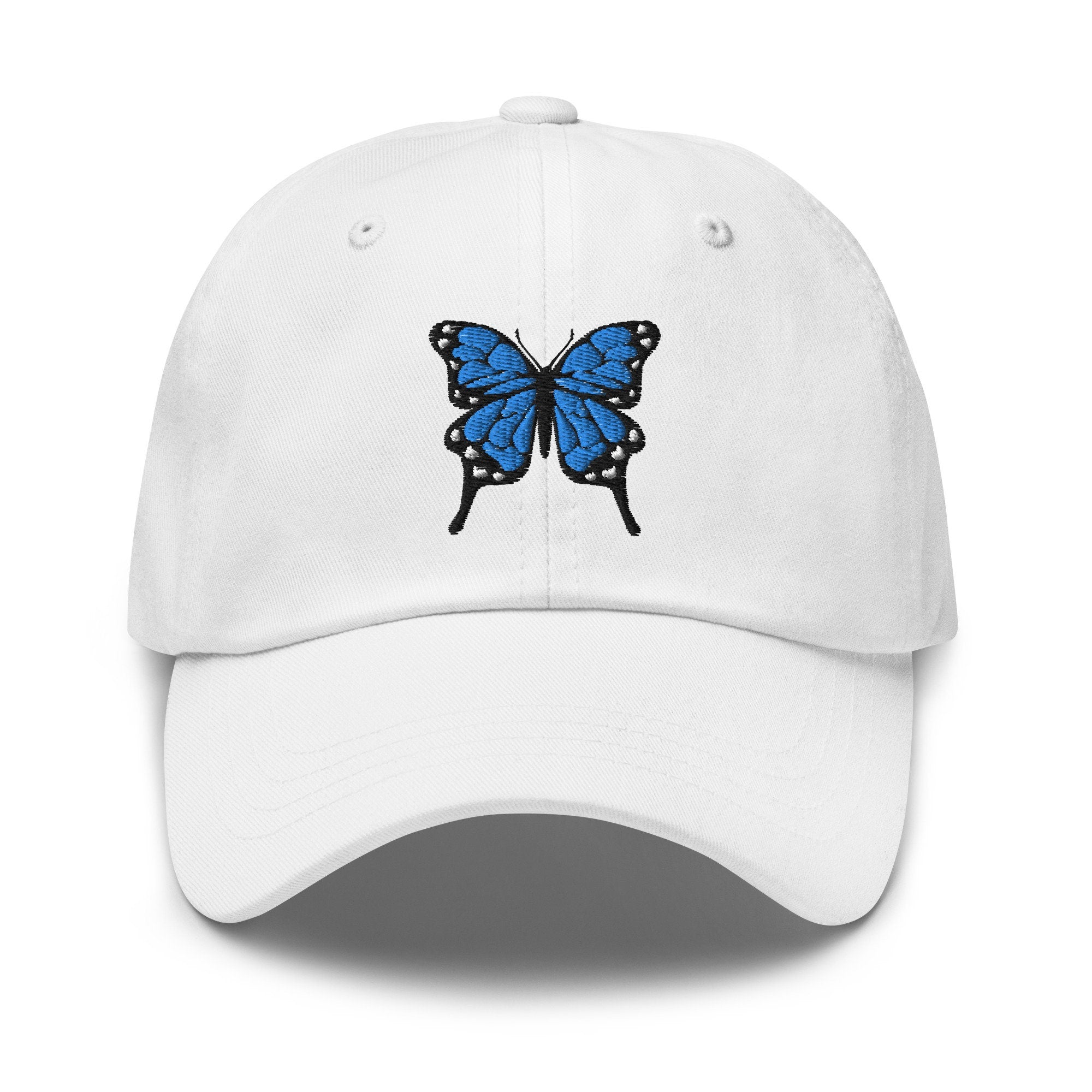 Blue Butterfly Embroidered Dad Hat