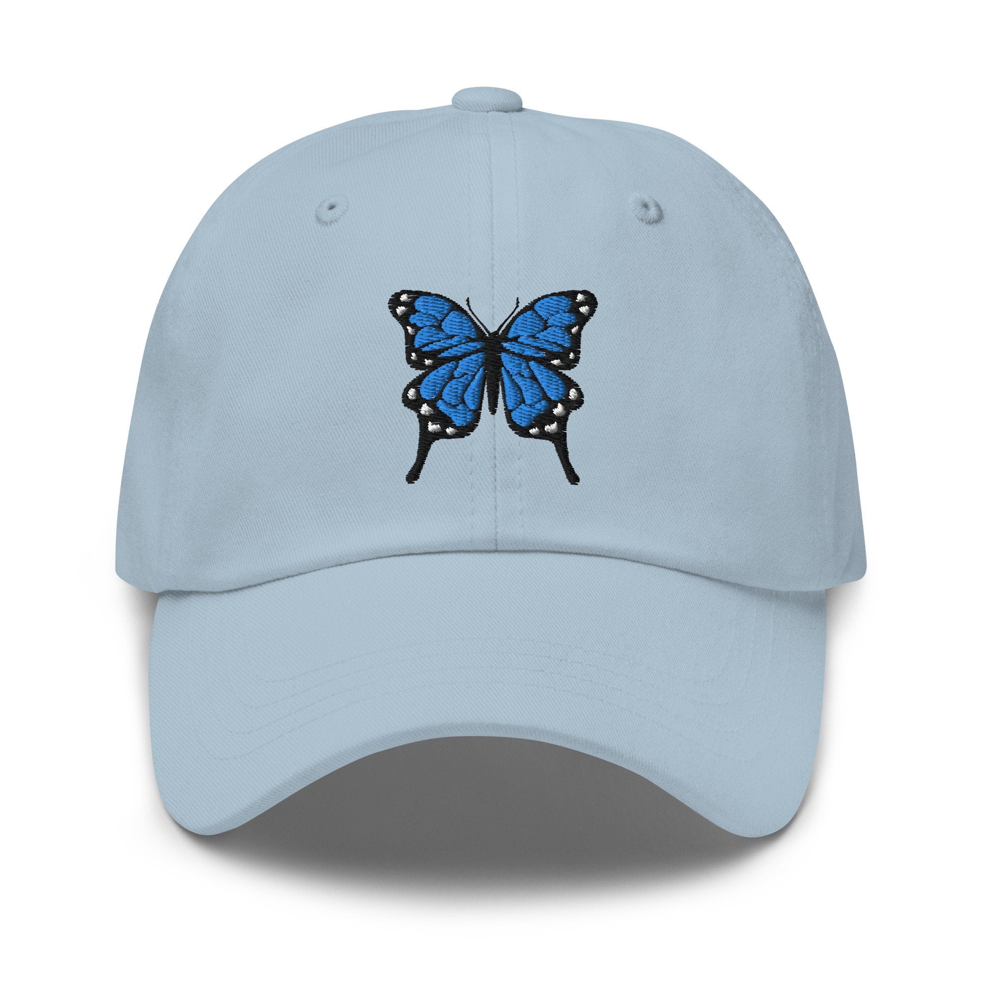 Blue Butterfly Embroidered Dad Hat