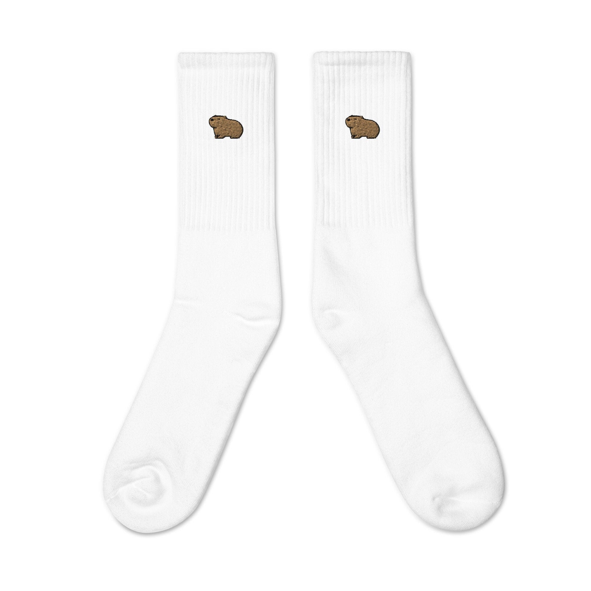 Capybara Embroidered Socks, Premium Embroidered Socks, Long Socks Gift - Multiple Colors