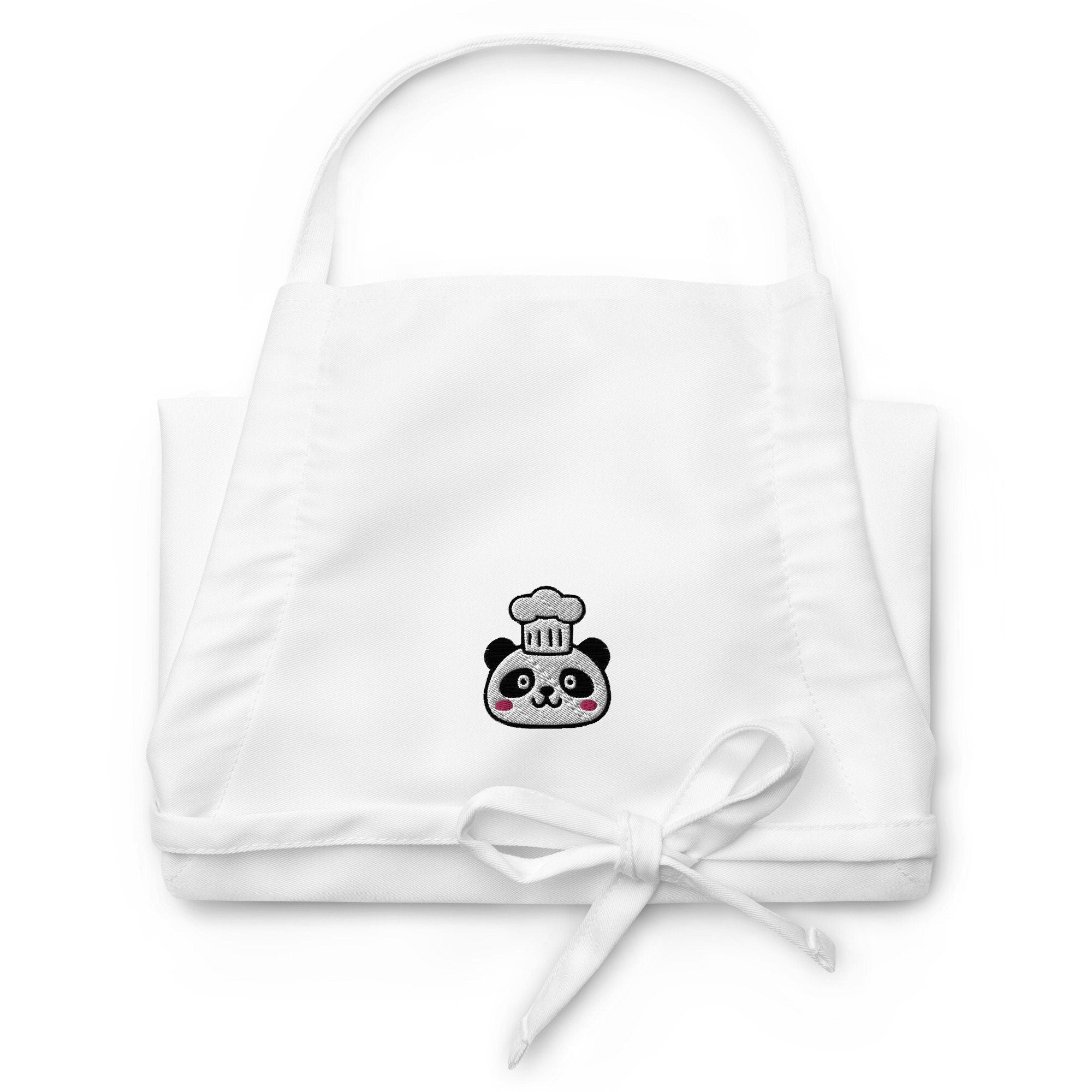 Panda Chef Embroidered Apron, Embroidered Panda Apron , Panda Lover Gift for Baker, Cook, Chef, Cute Panda, Chef Gift, Cook Apron Gift