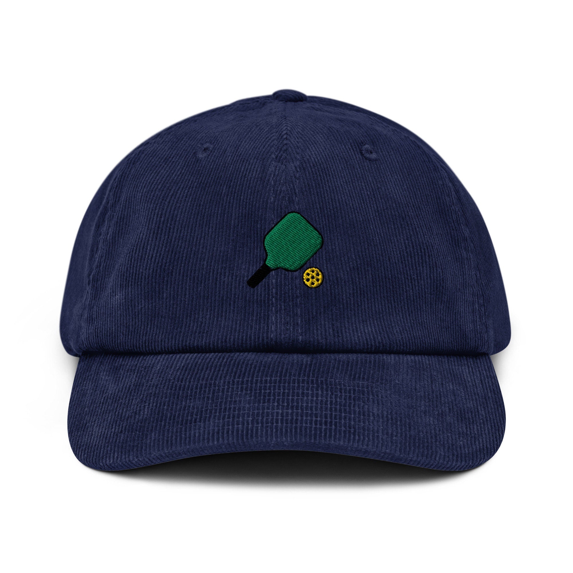 Pickleball Lover Corduroy Hat, Handmade Embroidered Corduroy Dad Cap - Multiple Colors