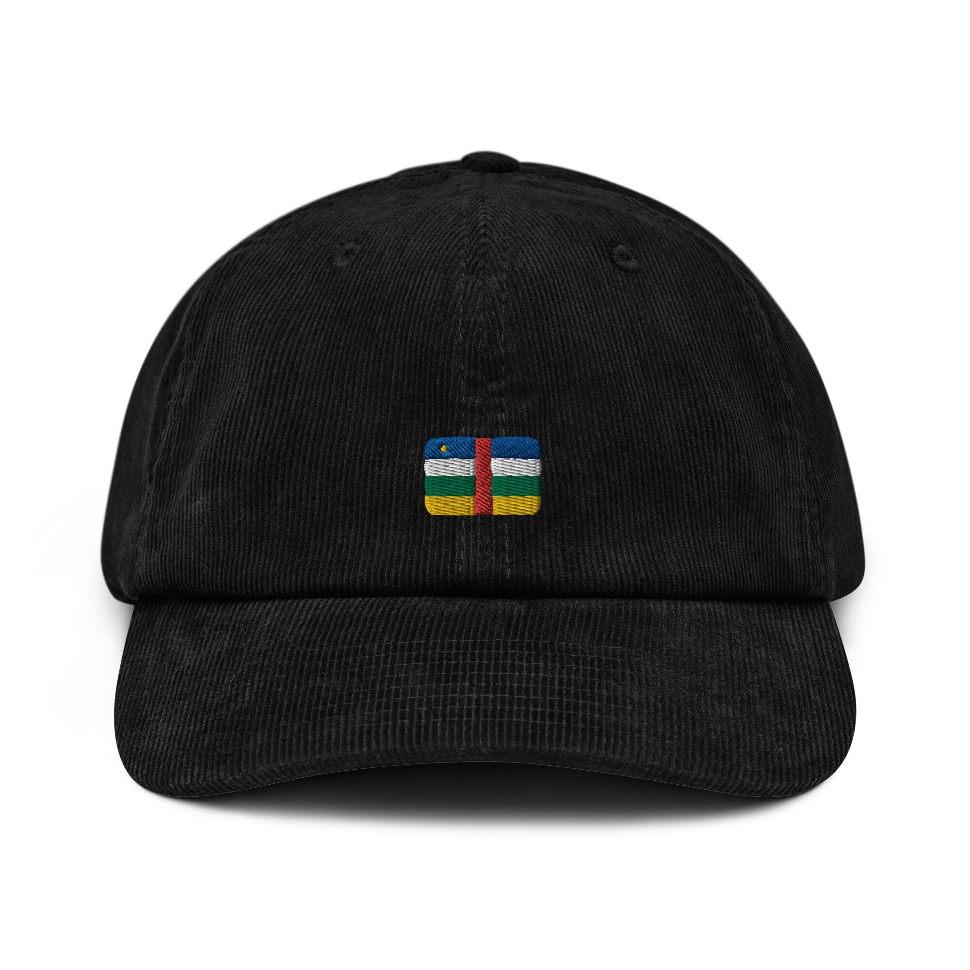 Central African Republic Corduroy Hat, Central African Country Gift, Embroidered Central African Flag, Handmade Central African Flag Hat