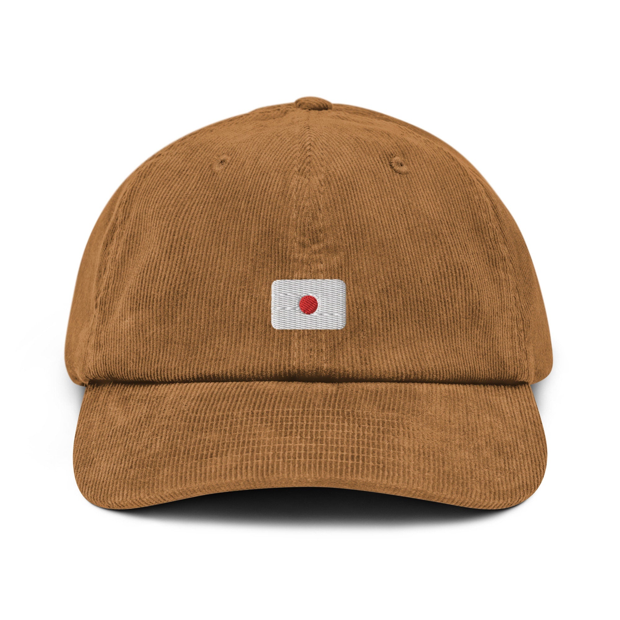 Japan Corduroy Hat, Japanese Country Gift, Embroidered Japanese Flag, Handmade Japanese Flag Corduroy Hat, Japanese Flag