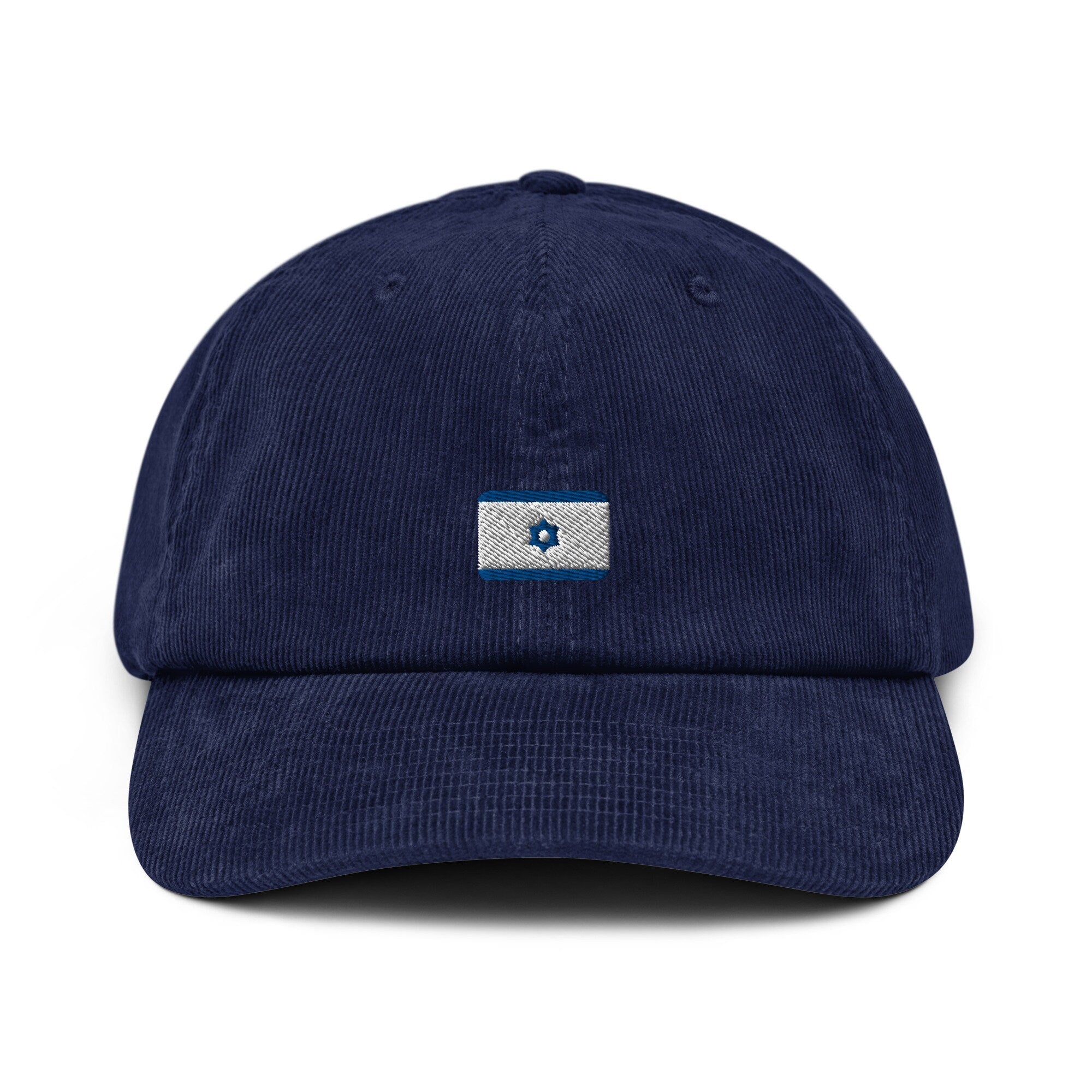 Israel Corduroy Hat, Israel Country Gift, Embroidered Israeli Flag, Handmade Israeli Flag Corduroy Hat, Israeli Flag