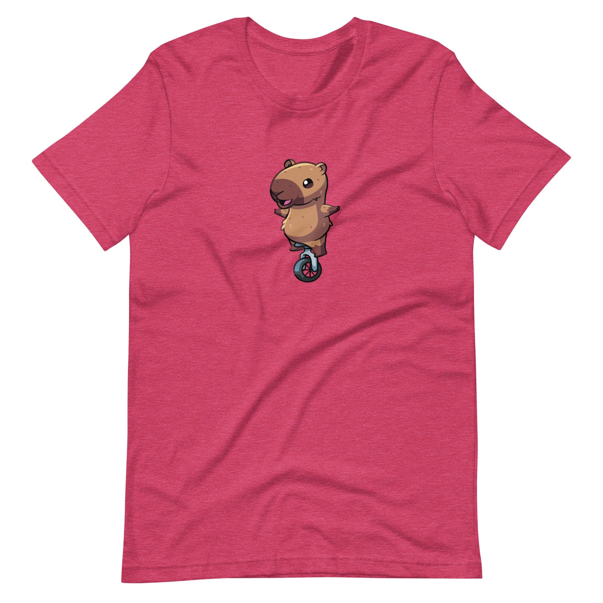 Capybara Unicycle, Unisex Capybara T-Shirt, Capybara Riding Unicycle Shirt, Capybara Gift