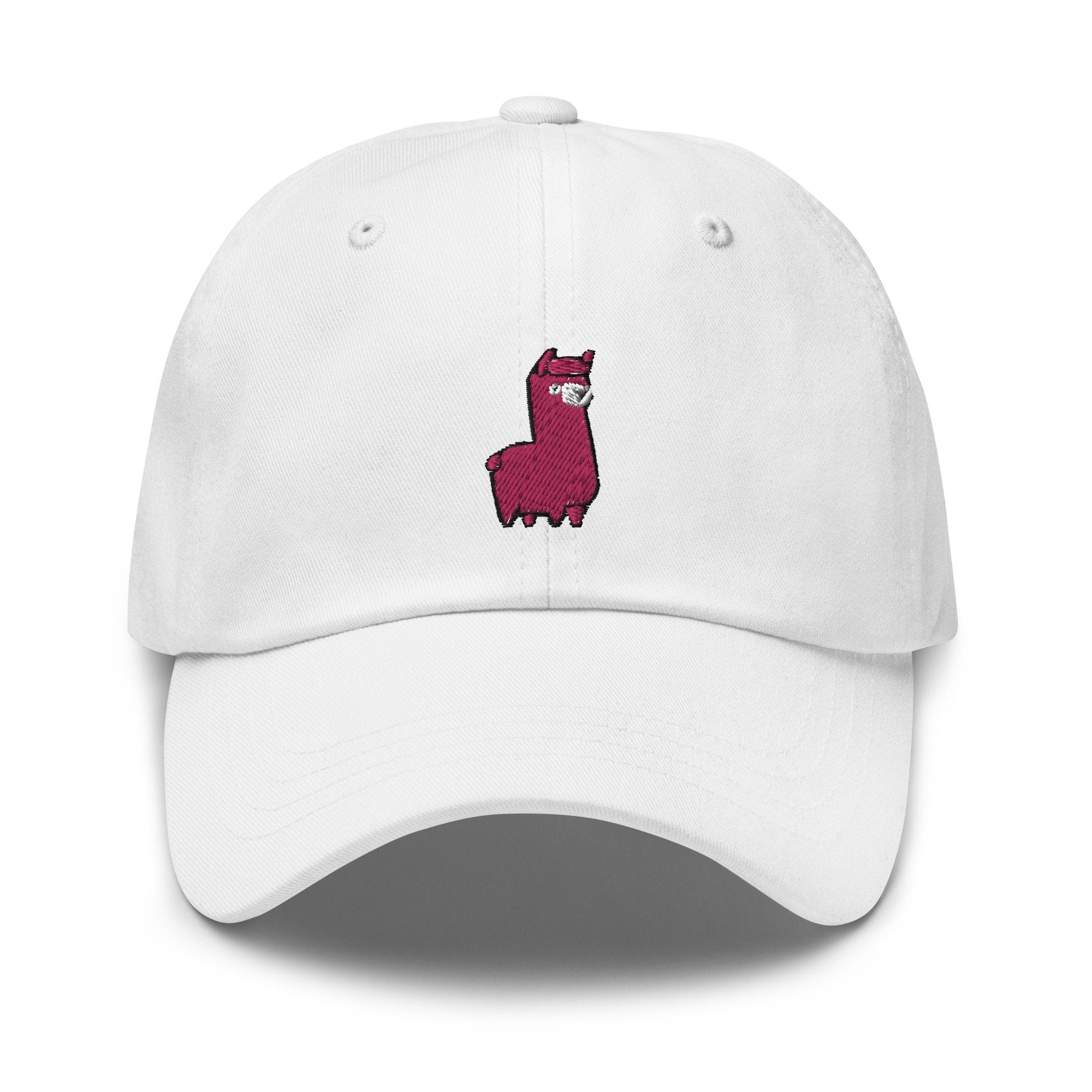 Pink Llama Embroidered Dad Hat