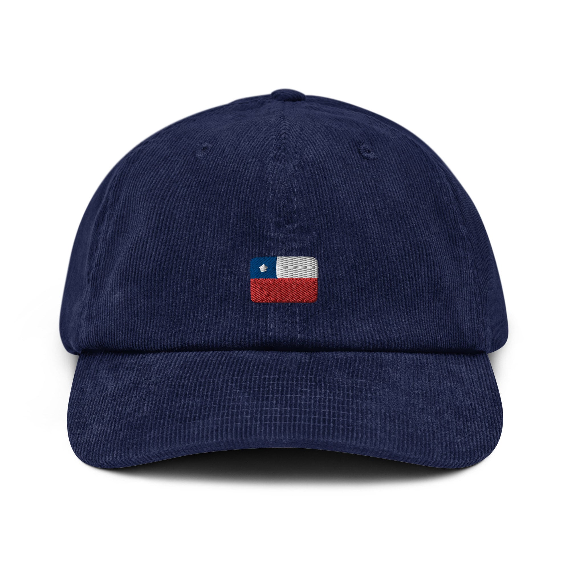 Chilean Corduroy Hat, Chile Country Gift, Embroidered Chilean Flag, Handmade Chilean Flag Corduroy Hat, Chilean Flag