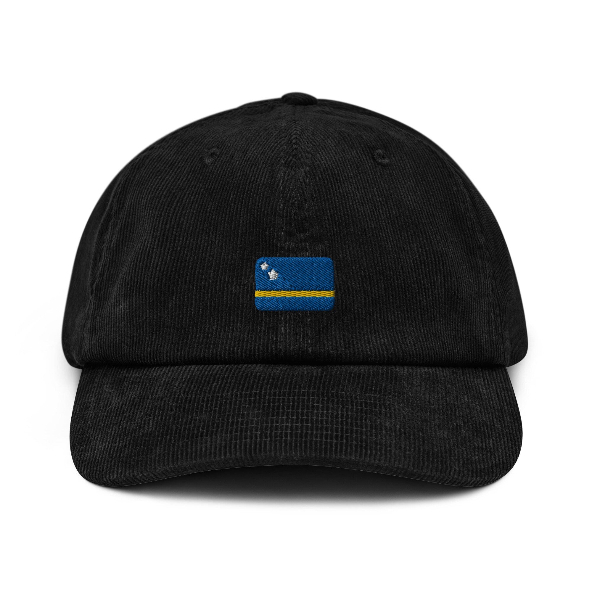 Curaçao Corduroy Hat, Curaçao Country Gift, Embroidered Curaçao Flag, Handmade Curaçao Flag Corduroy Hat, Curaçao Flag