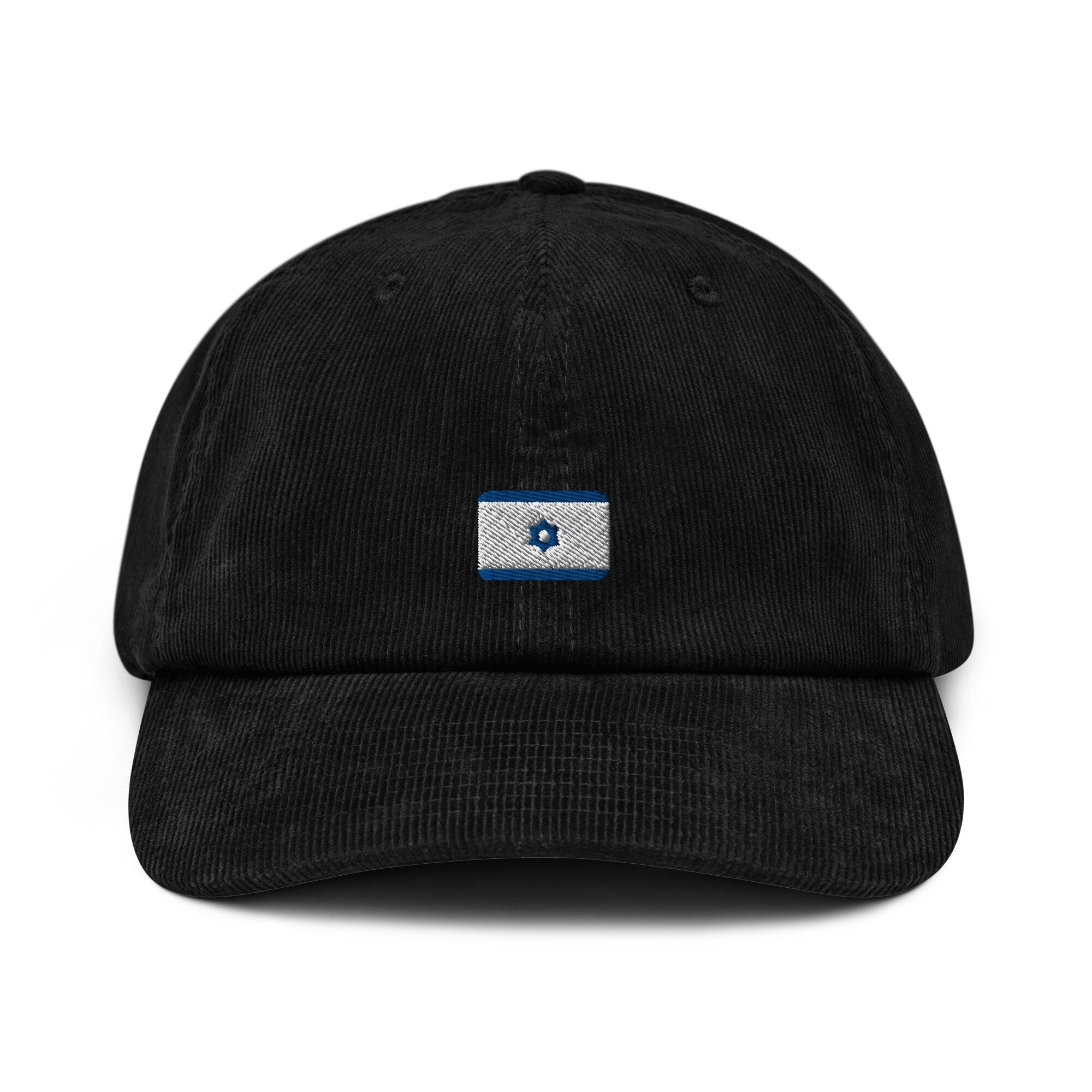 Israel Corduroy Hat, Israel Country Gift, Embroidered Israeli Flag, Handmade Israeli Flag Corduroy Hat, Israeli Flag